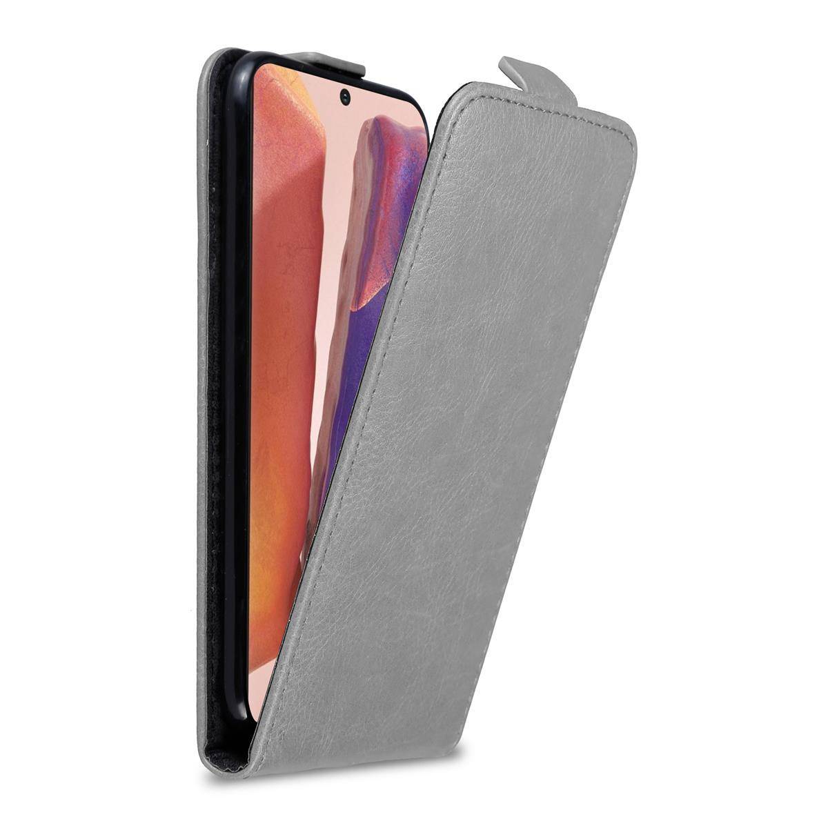 Cadorabo Hülle für Samsung Galaxy NOTE 20 PLUS Schutz Hülle in Grau Flip Etui Handyhülle Case Cover