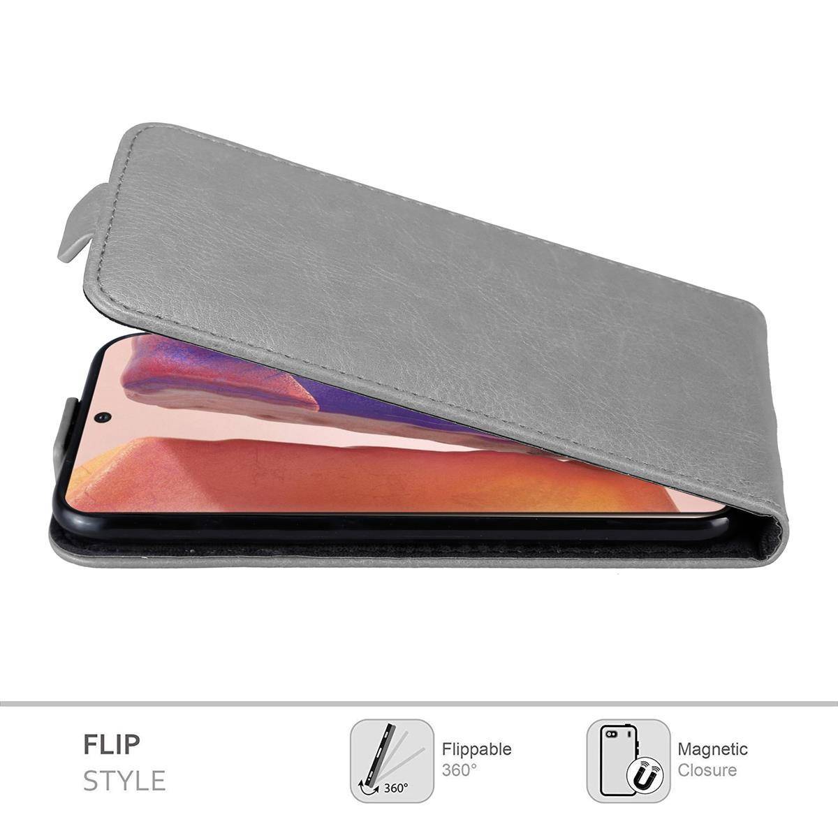 Cadorabo Hülle für Samsung Galaxy NOTE 20 PLUS Schutz Hülle in Grau Flip Etui Handyhülle Case Cover