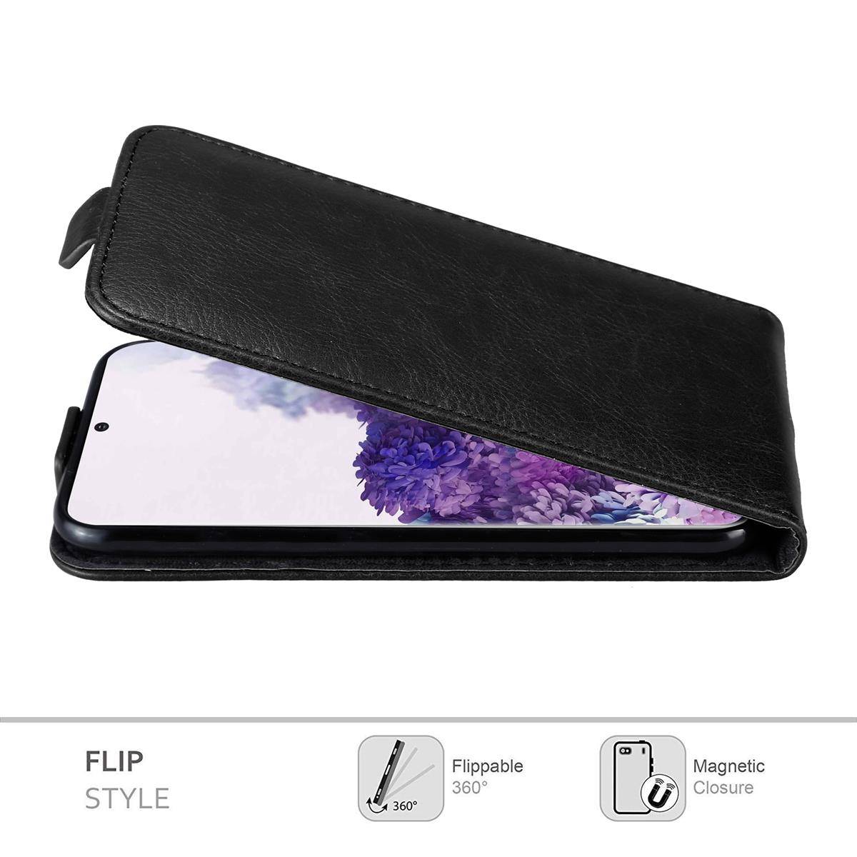 Cadorabo Hülle für Samsung Galaxy S20 Schutz Hülle in Schwarz Flip Etui Handyhülle Case Cover