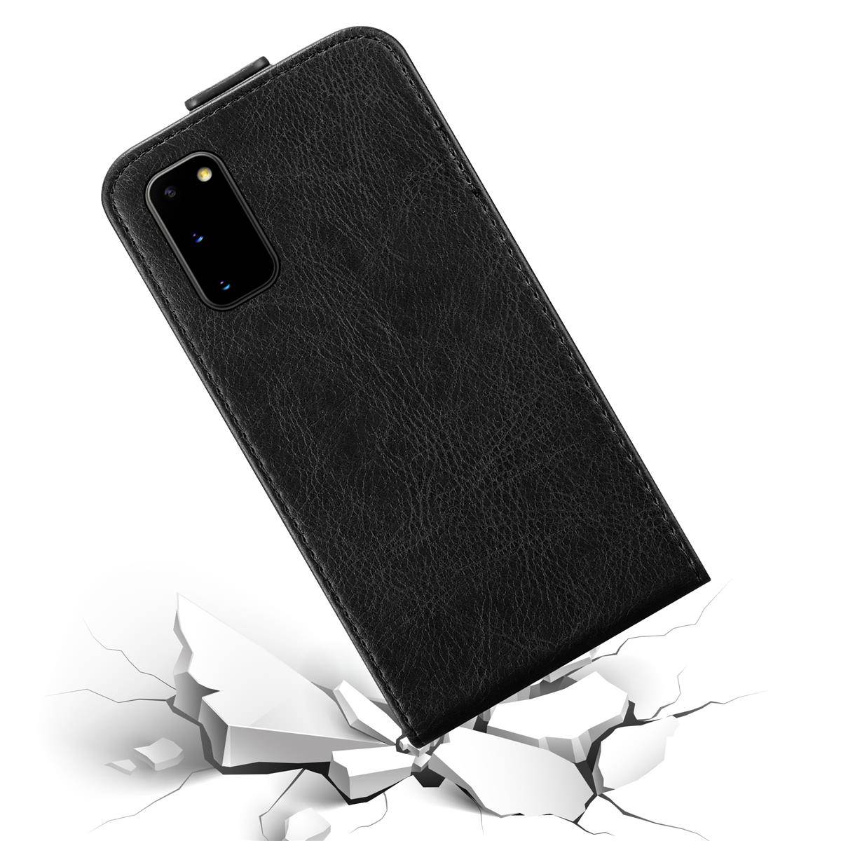 Cadorabo Hülle für Samsung Galaxy S20 Schutz Hülle in Schwarz Flip Etui Handyhülle Case Cover