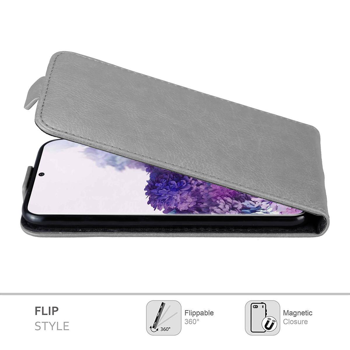 Cadorabo Hülle für Samsung Galaxy S20 Schutz Hülle in Grau Flip Etui Handyhülle Case Cover