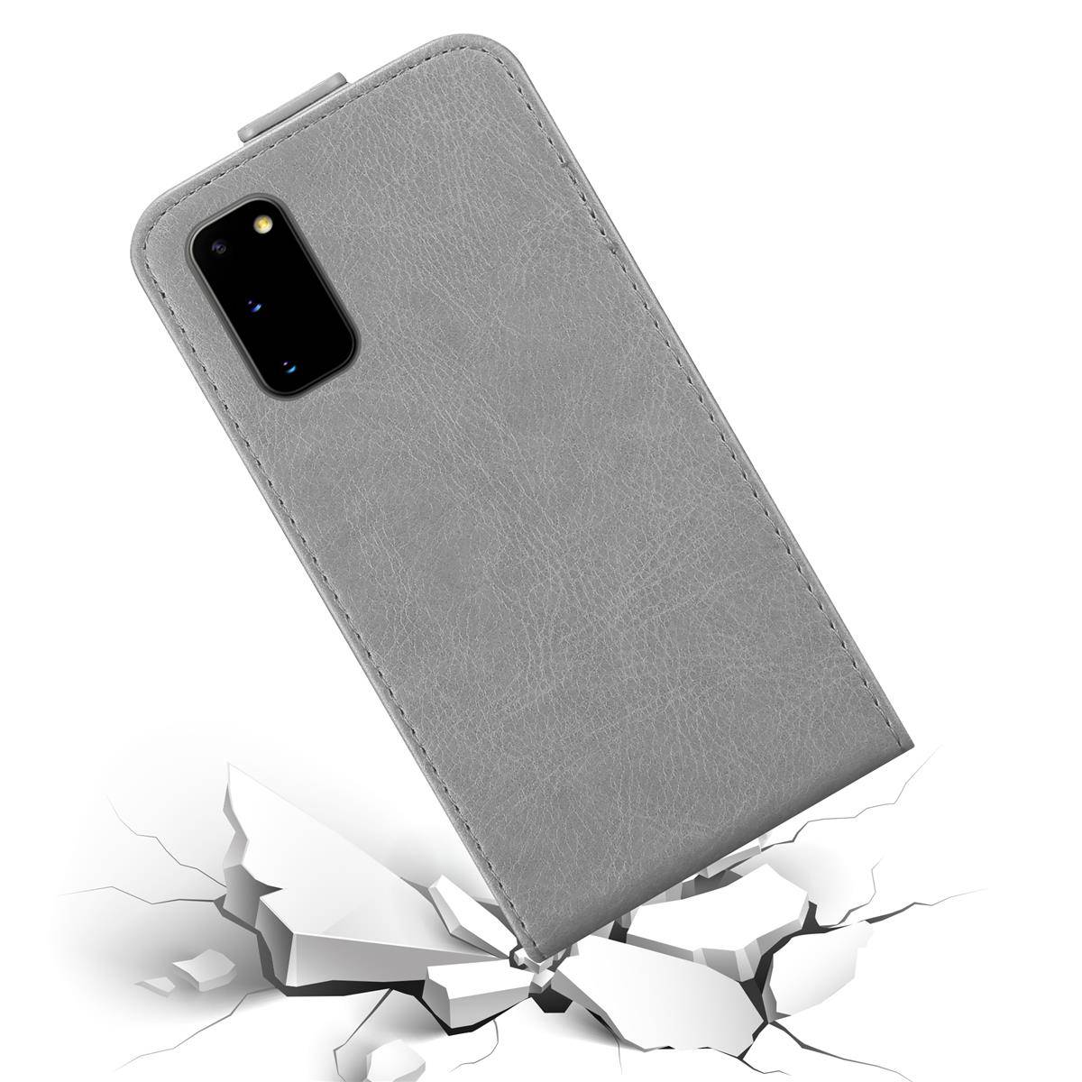 Cadorabo Hülle für Samsung Galaxy S20 Schutz Hülle in Grau Flip Etui Handyhülle Case Cover