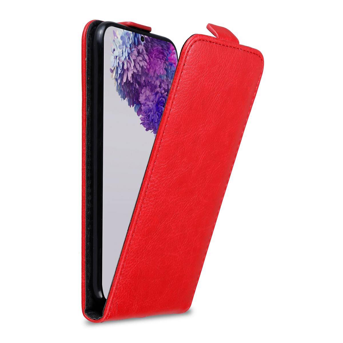 Cadorabo Hülle für Samsung Galaxy S20 ULTRA Schutz Hülle in Rot Flip Etui Handyhülle Case Cover