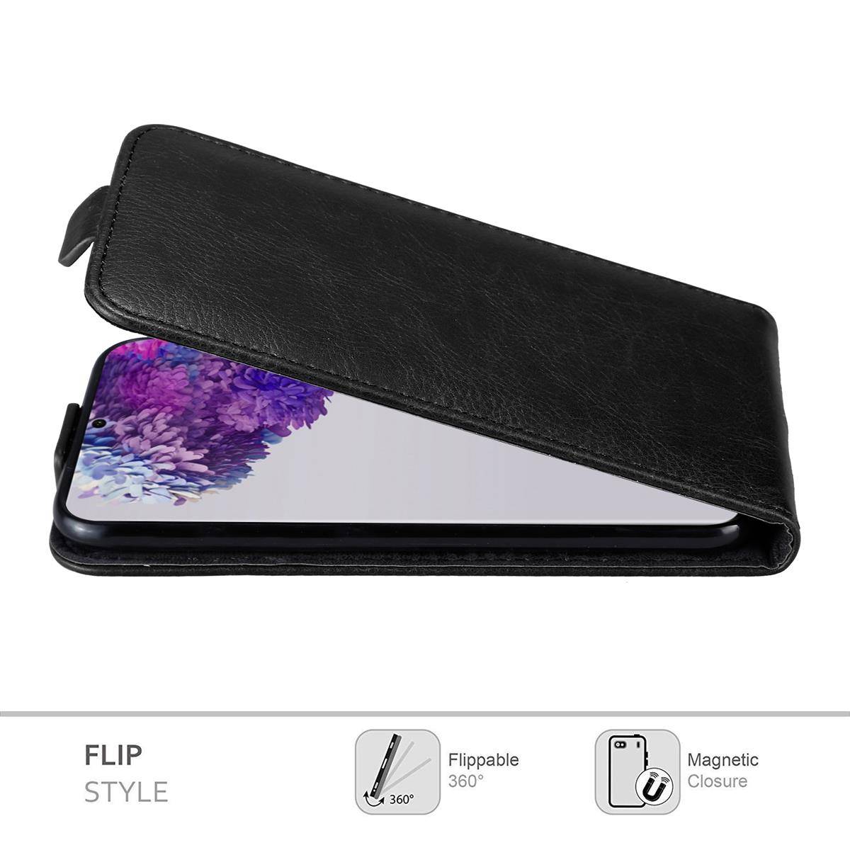 Cadorabo Hülle für Samsung Galaxy S20 ULTRA Schutz Hülle in Schwarz Flip Etui Handyhülle Case Cover