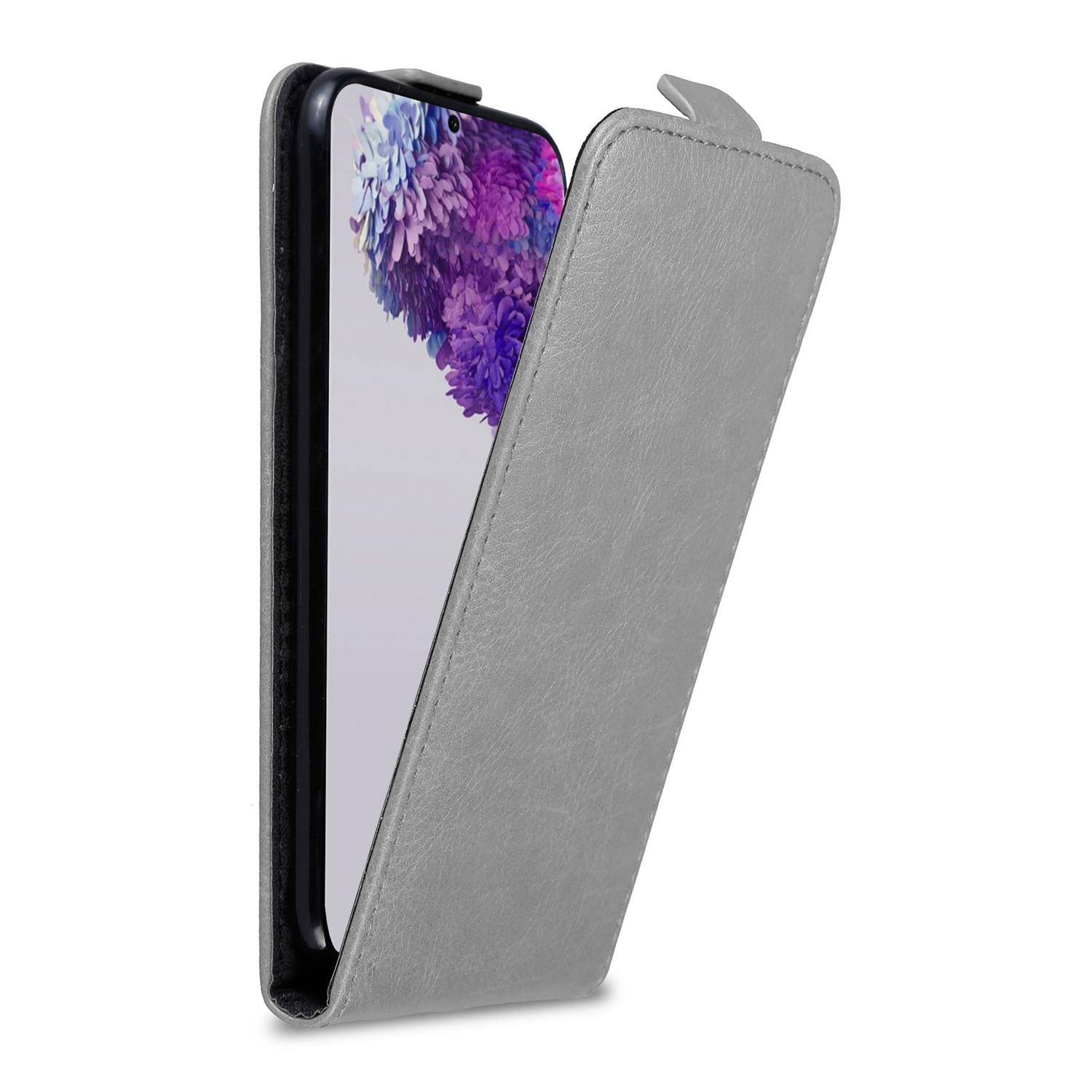 Cadorabo Hülle für Samsung Galaxy S20 ULTRA Schutz Hülle in Grau Flip Etui Handyhülle Case Cover