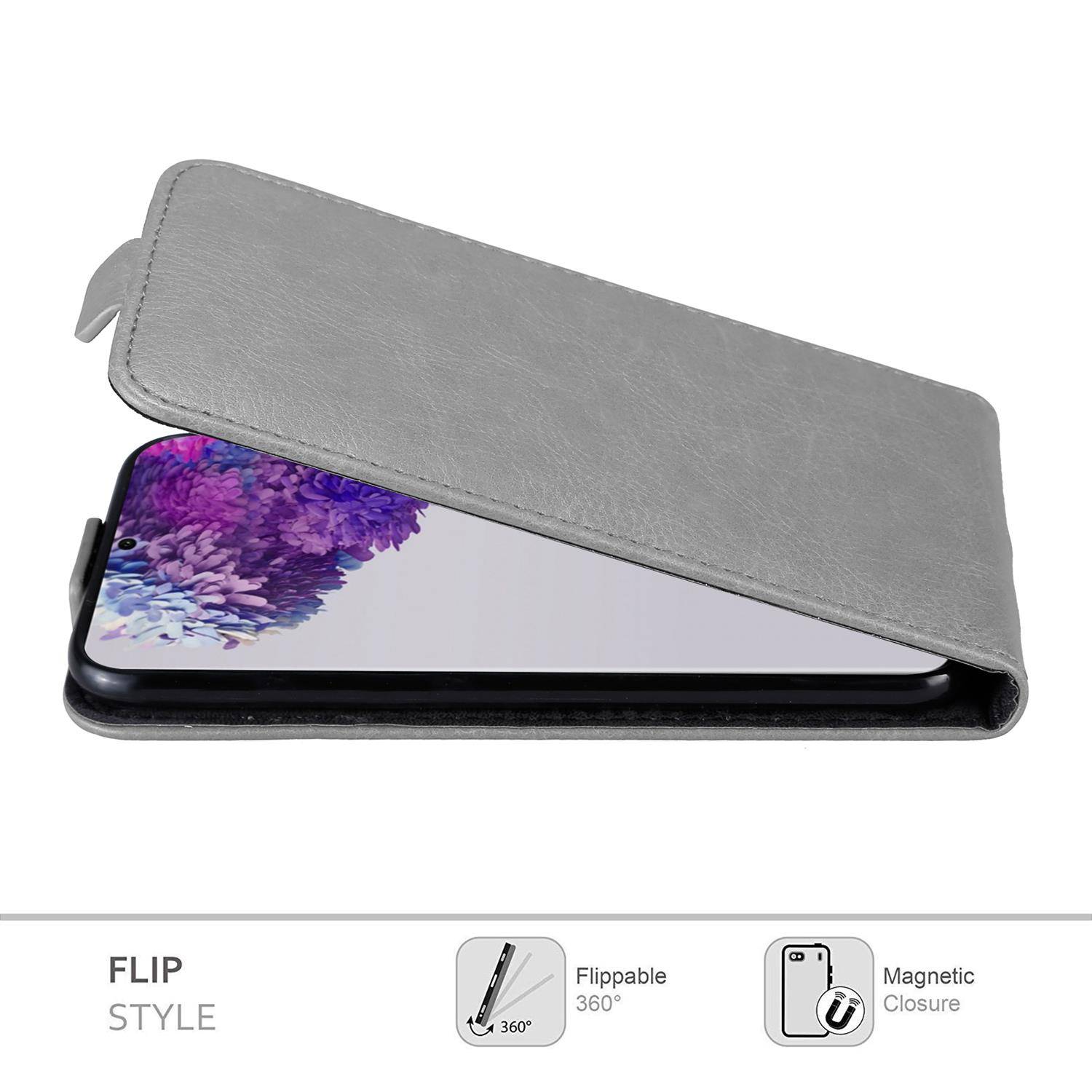 Cadorabo Hülle für Samsung Galaxy S20 ULTRA Schutz Hülle in Grau Flip Etui Handyhülle Case Cover