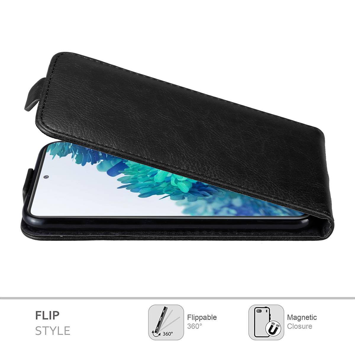 Cadorabo Hülle für Samsung Galaxy S20 FE Schutz Hülle in Schwarz Flip Etui Handyhülle Case Cover