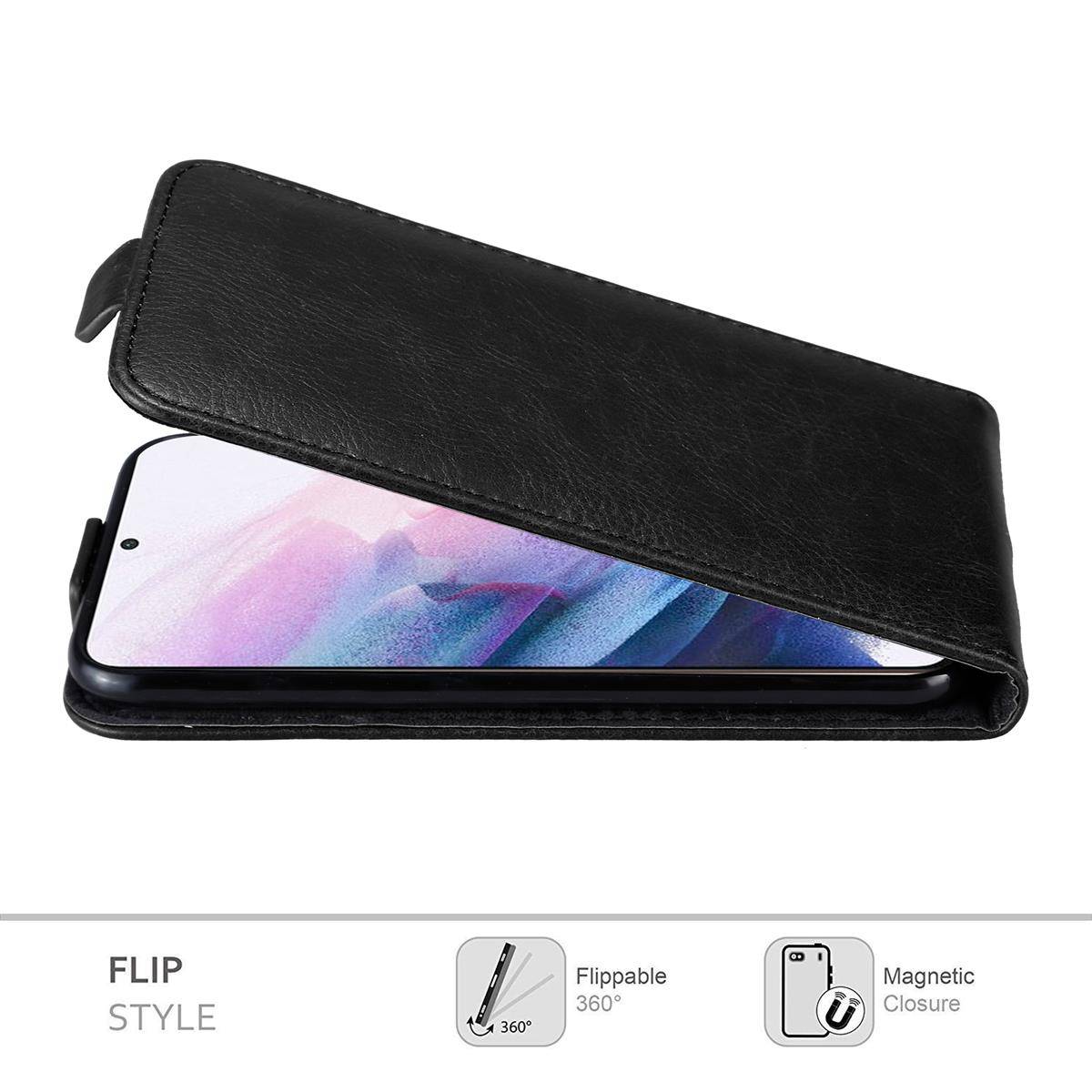 Cadorabo Hülle für Samsung Galaxy S21 PLUS Schutz Hülle in Schwarz Flip Etui Handyhülle Case Cover
