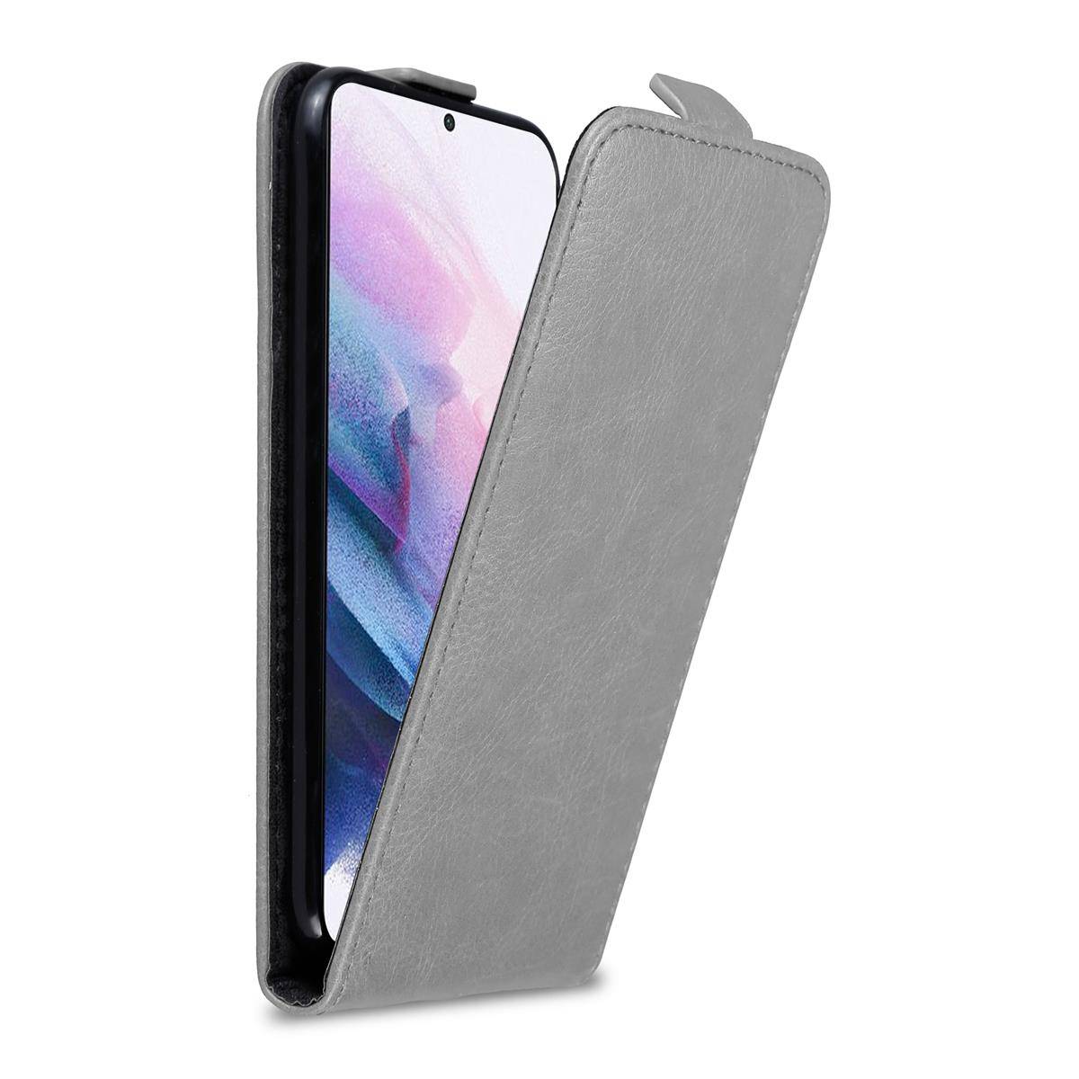Cadorabo Hülle für Samsung Galaxy S21 PLUS Schutz Hülle in Grau Flip Etui Handyhülle Case Cover