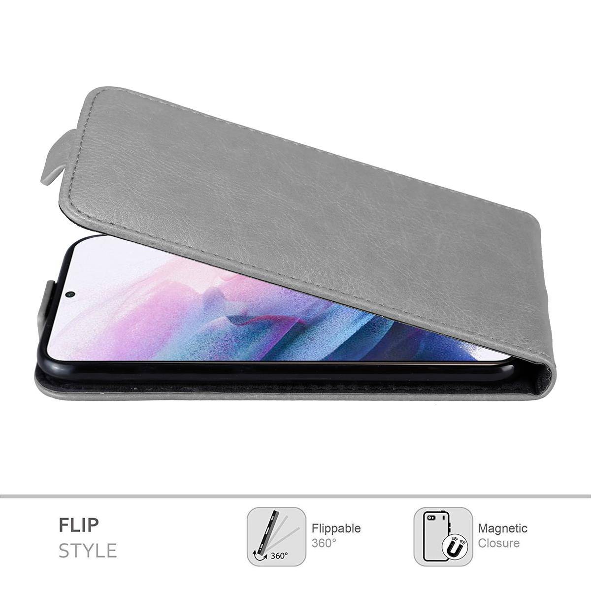 Cadorabo Hülle für Samsung Galaxy S21 PLUS Schutz Hülle in Grau Flip Etui Handyhülle Case Cover