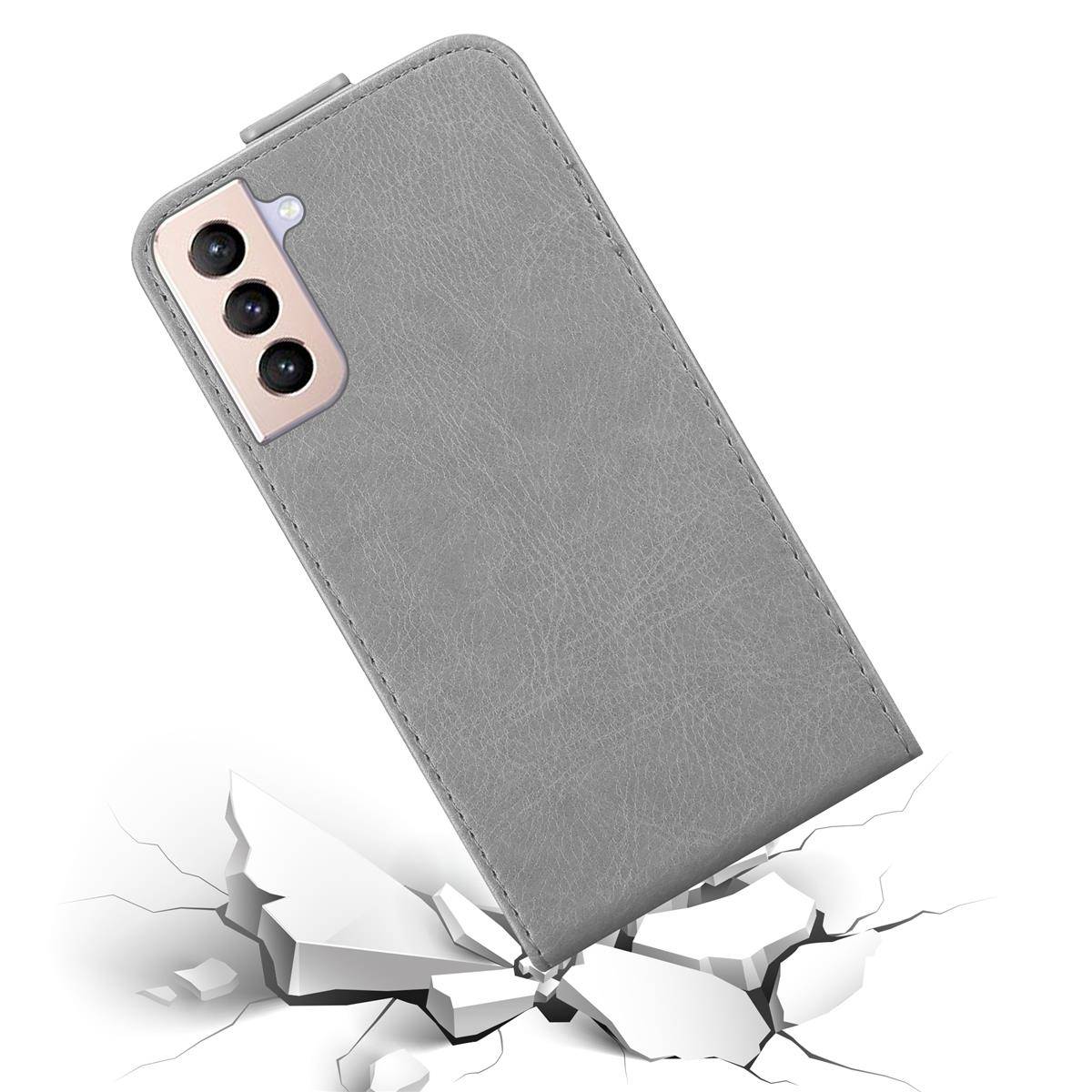 Cadorabo Hülle für Samsung Galaxy S21 PLUS Schutz Hülle in Grau Flip Etui Handyhülle Case Cover