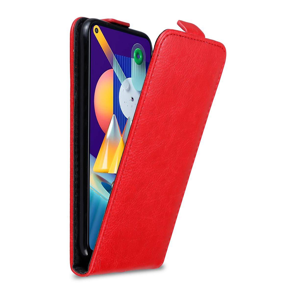 Cadorabo Hülle für Samsung Galaxy A11 / M11 Schutz Hülle in Rot Flip Etui Handyhülle Case Cover