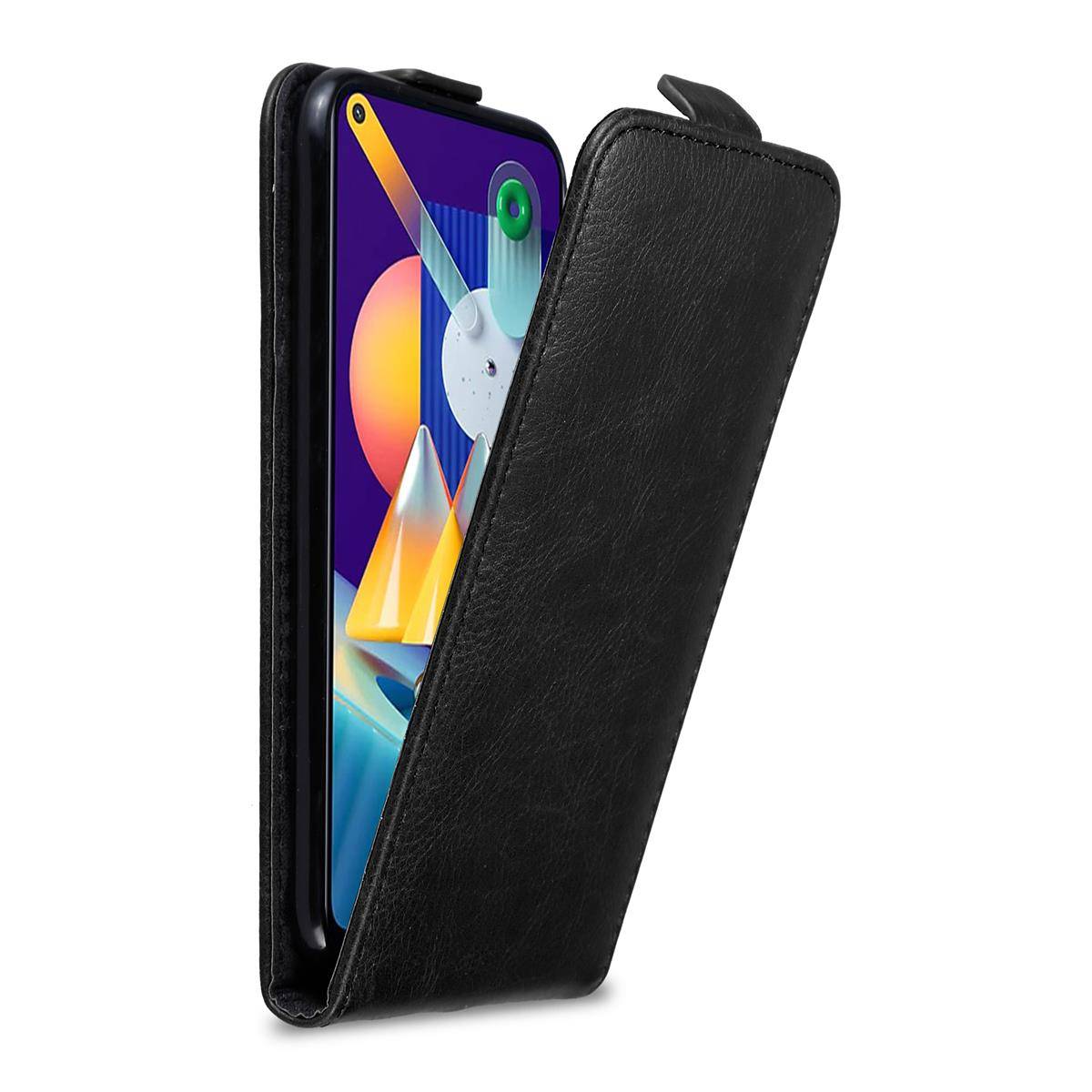Cadorabo Hülle für Samsung Galaxy A11 / M11 Schutz Hülle in Schwarz Flip Etui Handyhülle Case Cover