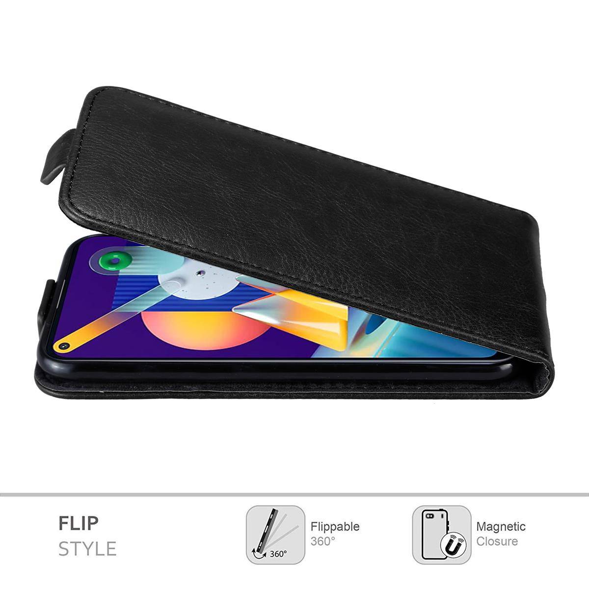 Cadorabo Hülle für Samsung Galaxy A11 / M11 Schutz Hülle in Schwarz Flip Etui Handyhülle Case Cover