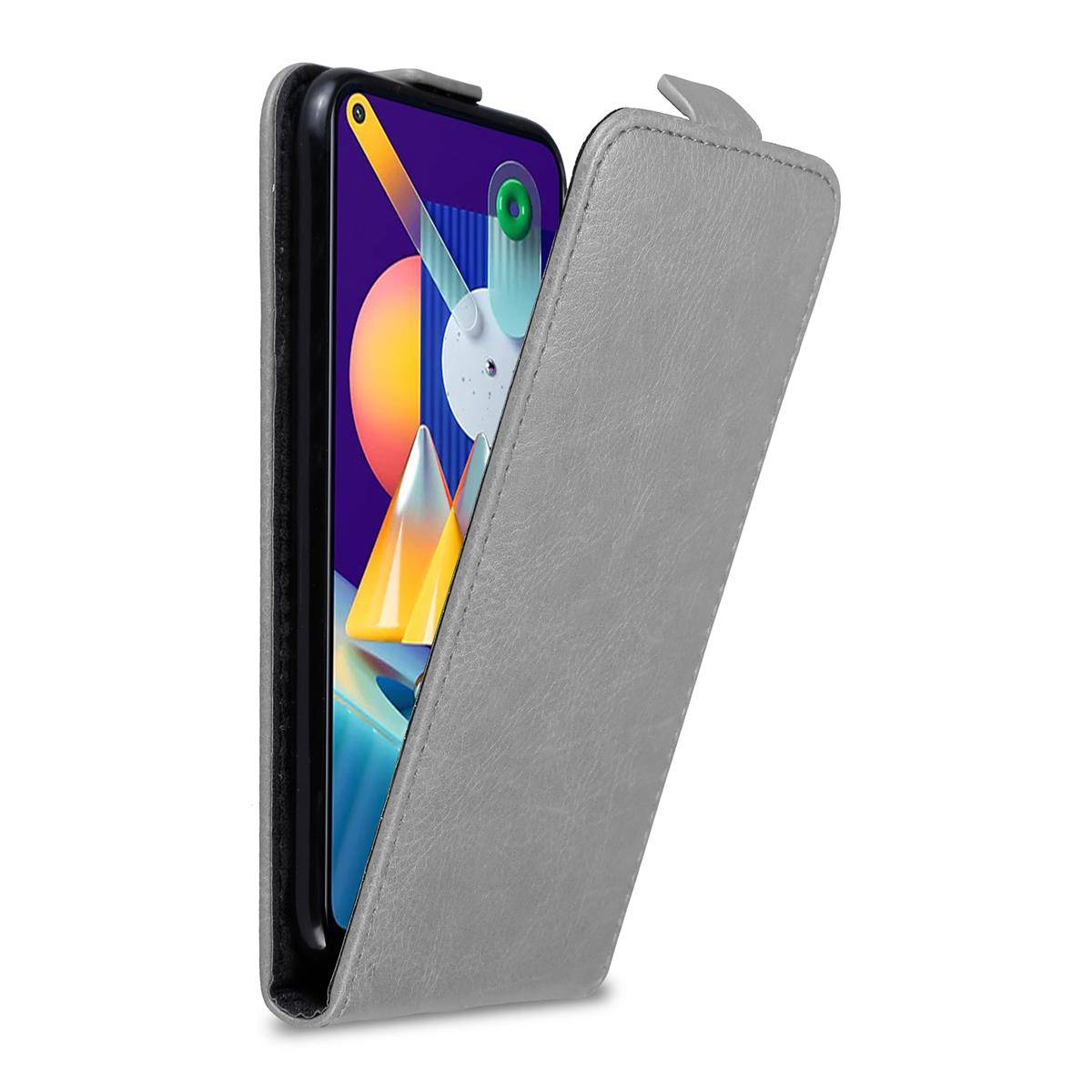 Cadorabo Hülle für Samsung Galaxy A11 / M11 Schutz Hülle in Grau Flip Etui Handyhülle Case Cover