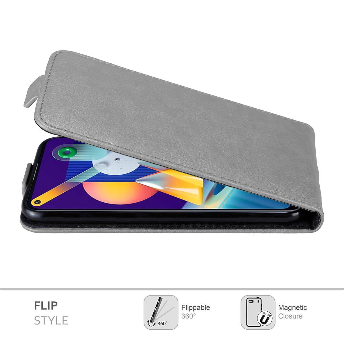 Cadorabo Hülle für Samsung Galaxy A11 / M11 Schutz Hülle in Grau Flip Etui Handyhülle Case Cover