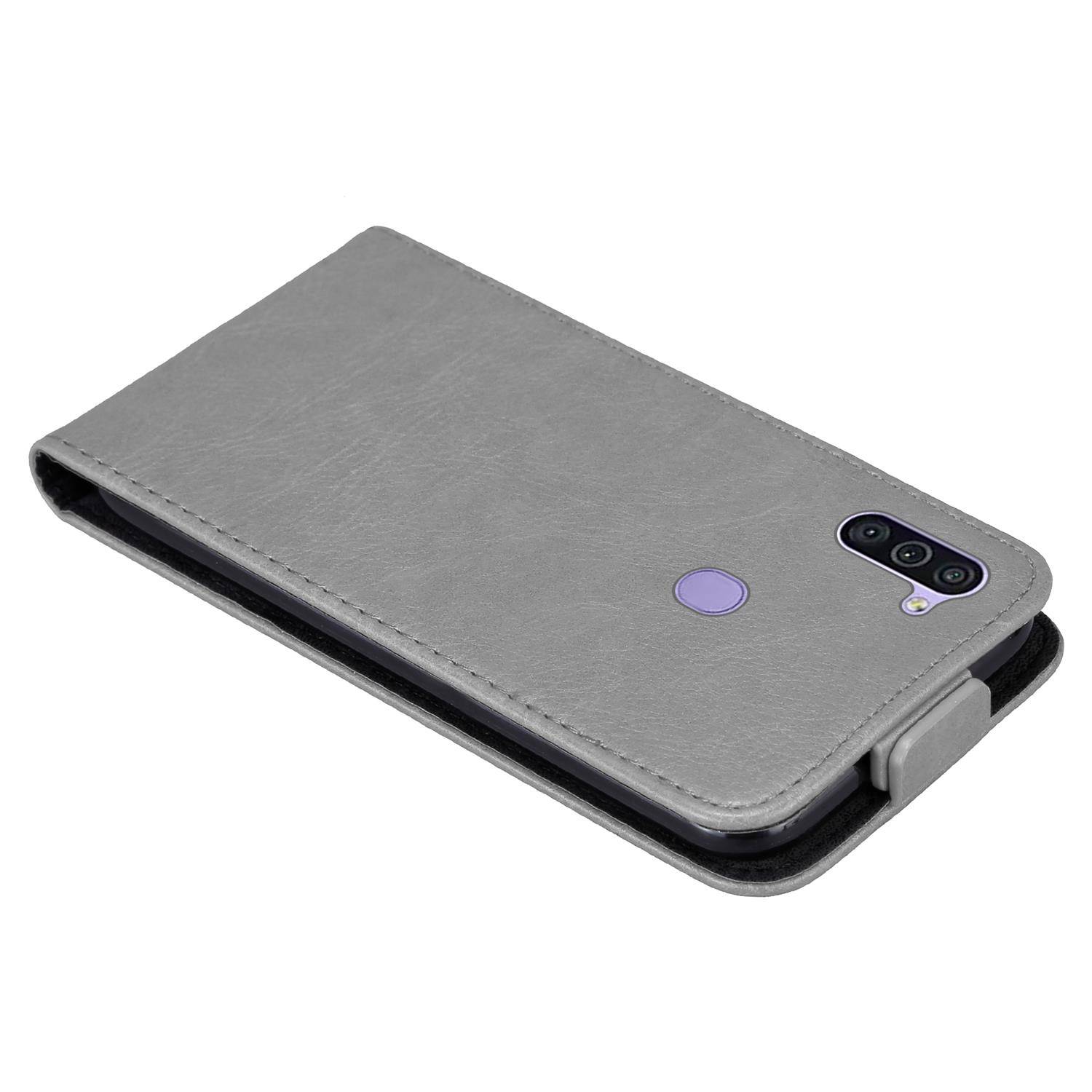 Cadorabo Hülle für Samsung Galaxy A11 / M11 Schutz Hülle in Grau Flip Etui Handyhülle Case Cover