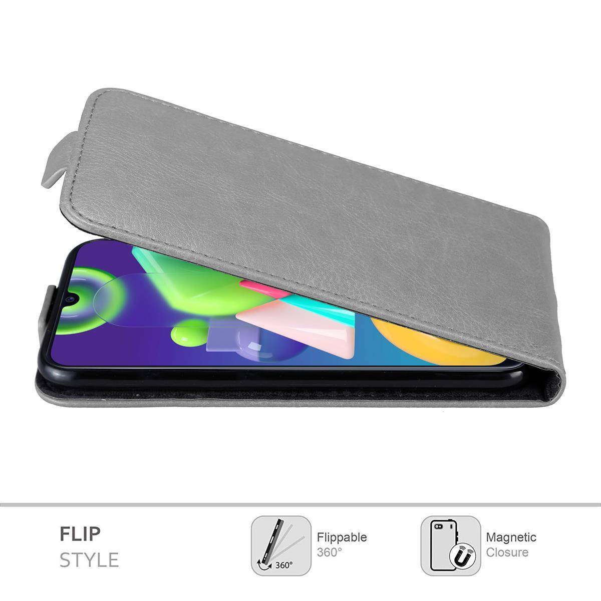 Cadorabo Hülle für Samsung Galaxy M31 Schutz Hülle in Grau Flip Etui Handyhülle Case Cover
