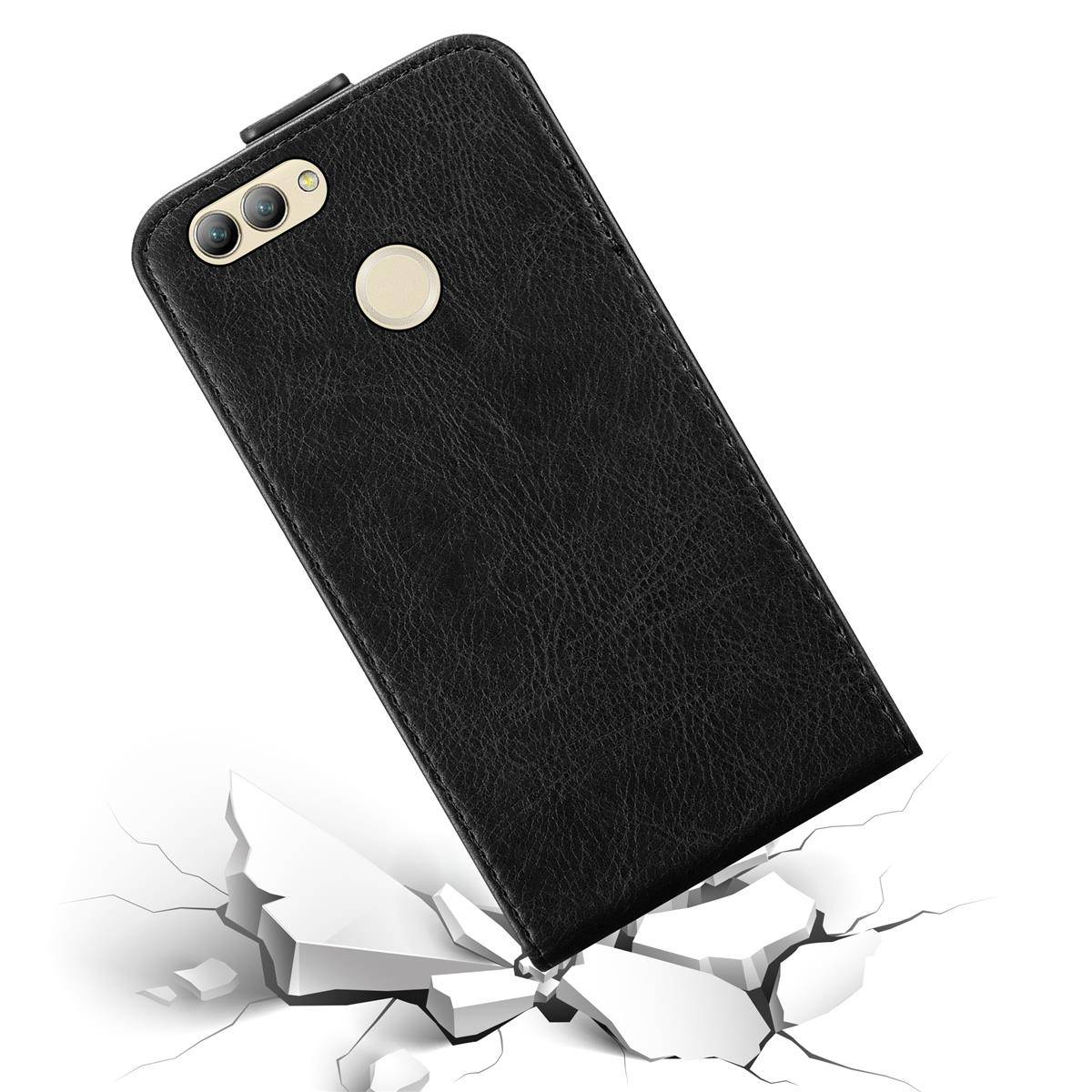 Cadorabo Hülle für Huawei NOVA 2 Schutz Hülle in Schwarz Flip Etui Handyhülle Case Cover