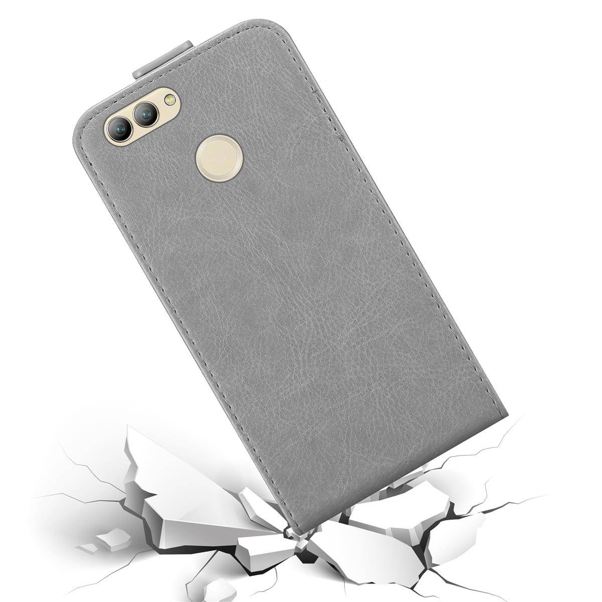 Cadorabo Hülle für Huawei NOVA 2 Schutz Hülle in Grau Flip Etui Handyhülle Case Cover