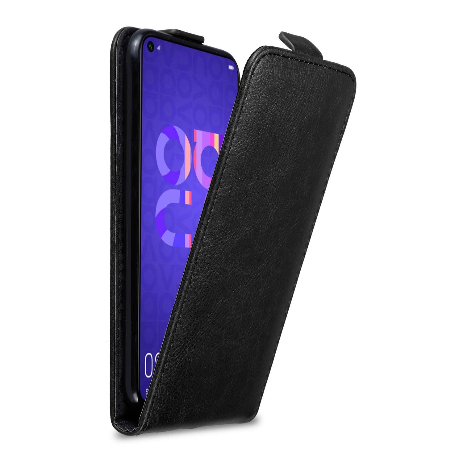 Cadorabo Hülle für Honor 20 / 20S / Huawei NOVA 5T Schutz Hülle in Schwarz Flip Etui Handyhülle Case Cover