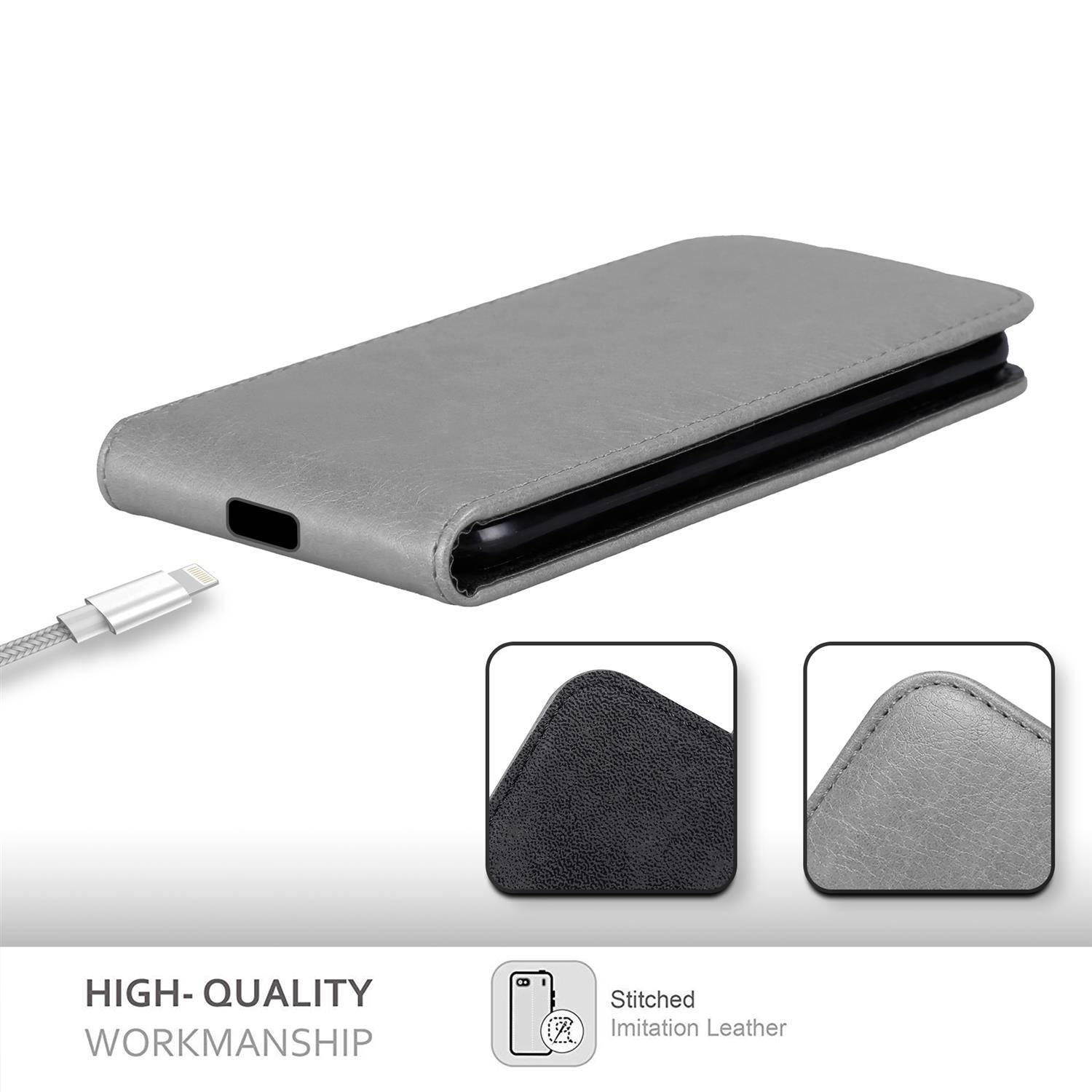 Cadorabo Hülle für Apple iPhone 12 PRO MAX Schutz Hülle in Grau Flip Etui Handyhülle Case Cover