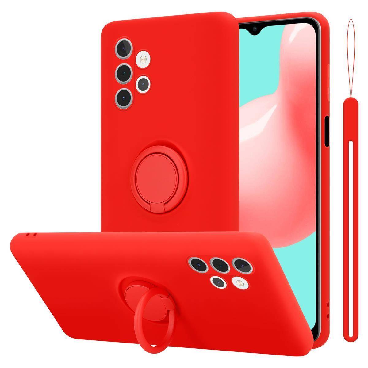 Cadorabo Hülle für Samsung Galaxy A32 4G Schutz Hülle in Rot Handyhülle TPU Etui Case Cover