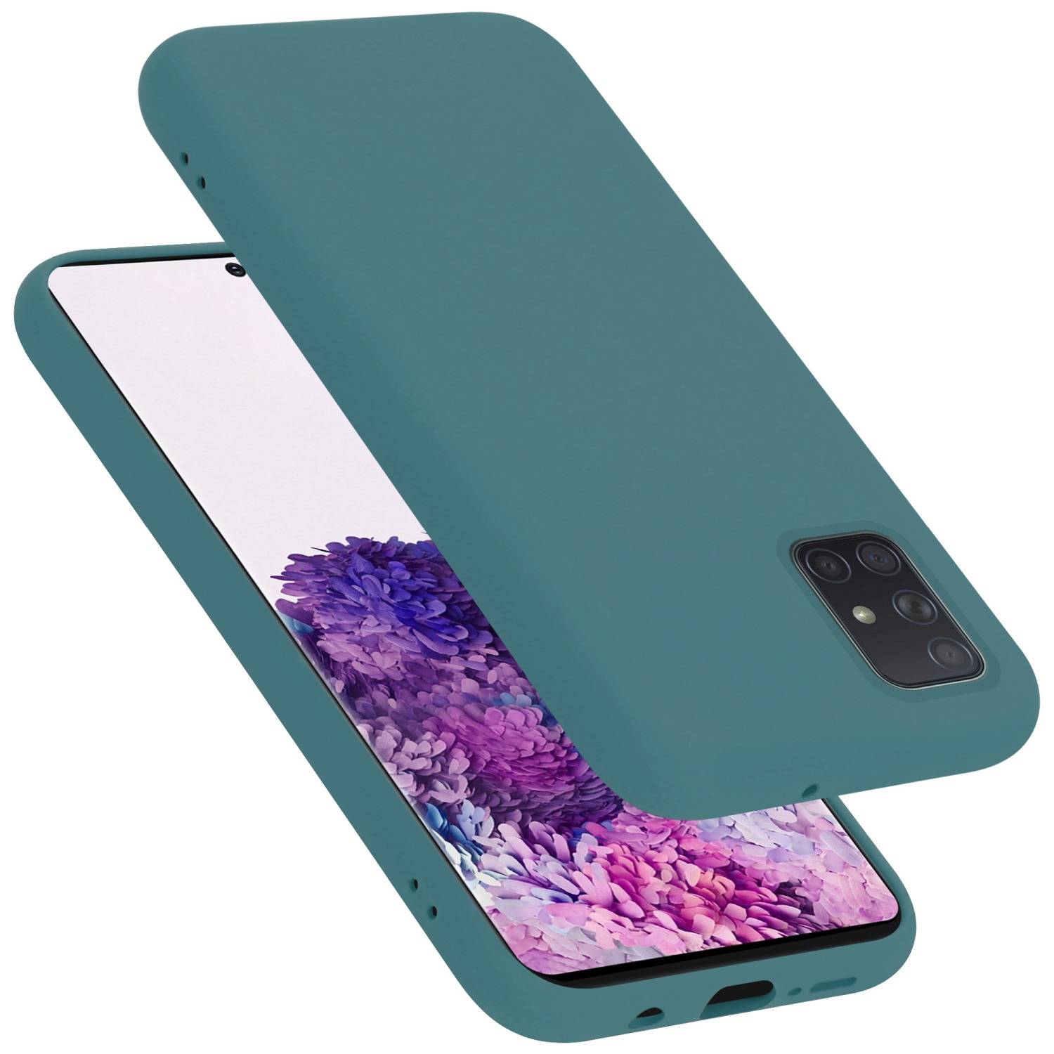 Cadorabo Schutzhülle für Samsung Galaxy A71 4G Hülle in Grün Handyhülle Case Cover TPU Etui