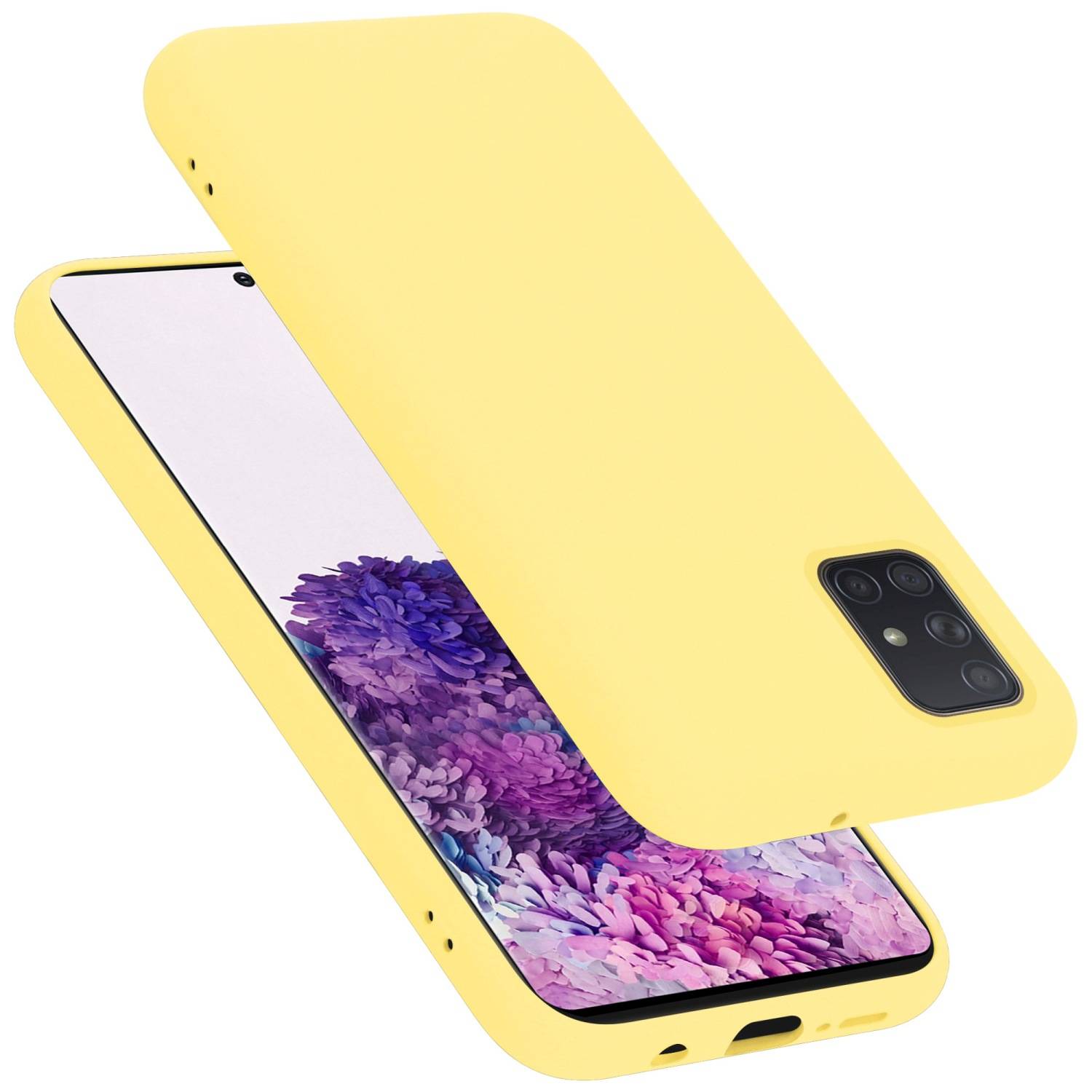 Cadorabo Schutzhülle für Samsung Galaxy A71 4G Hülle in Gelb Handyhülle Case Cover TPU Etui