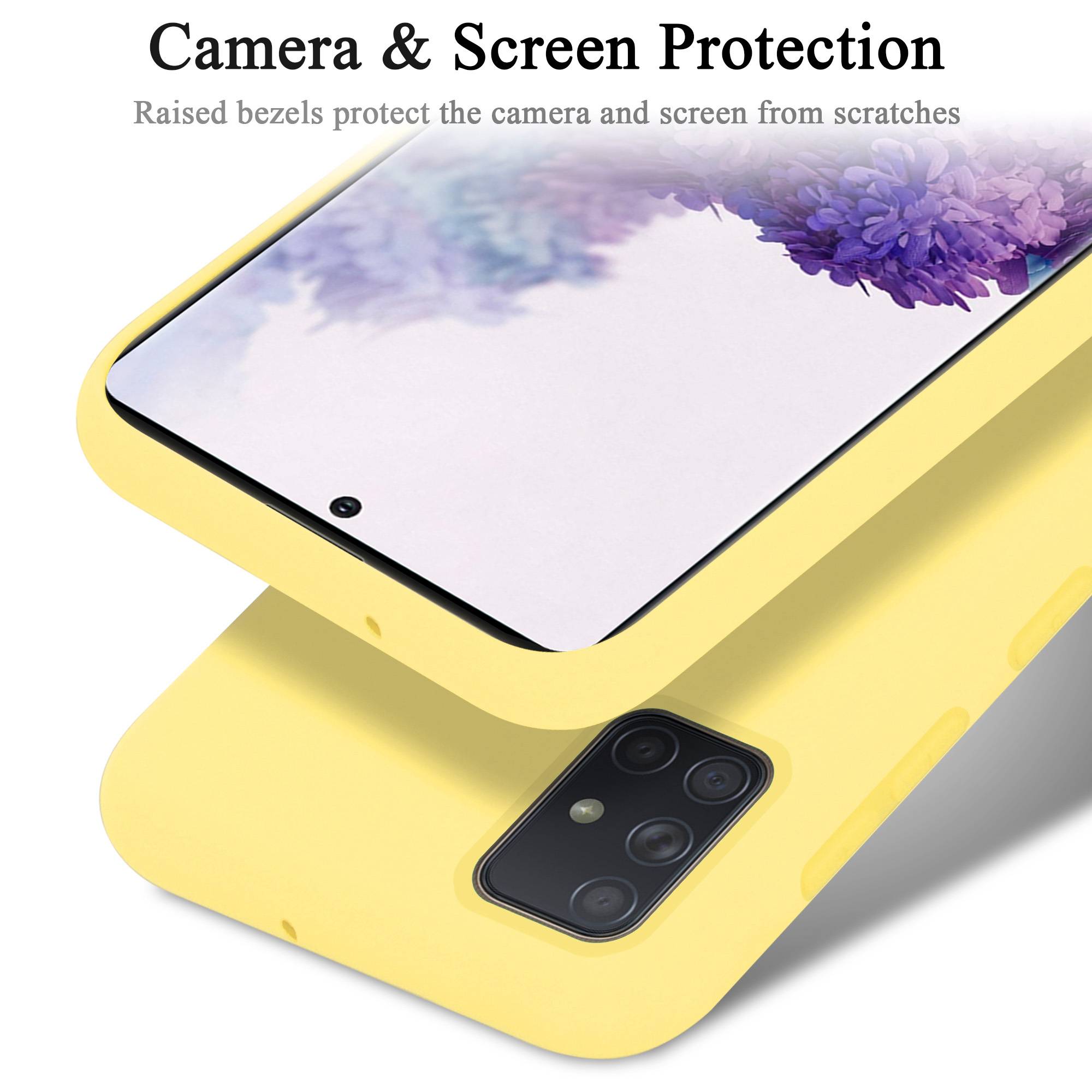 Cadorabo Schutzhülle für Samsung Galaxy A71 4G Hülle in Gelb Handyhülle Case Cover TPU Etui