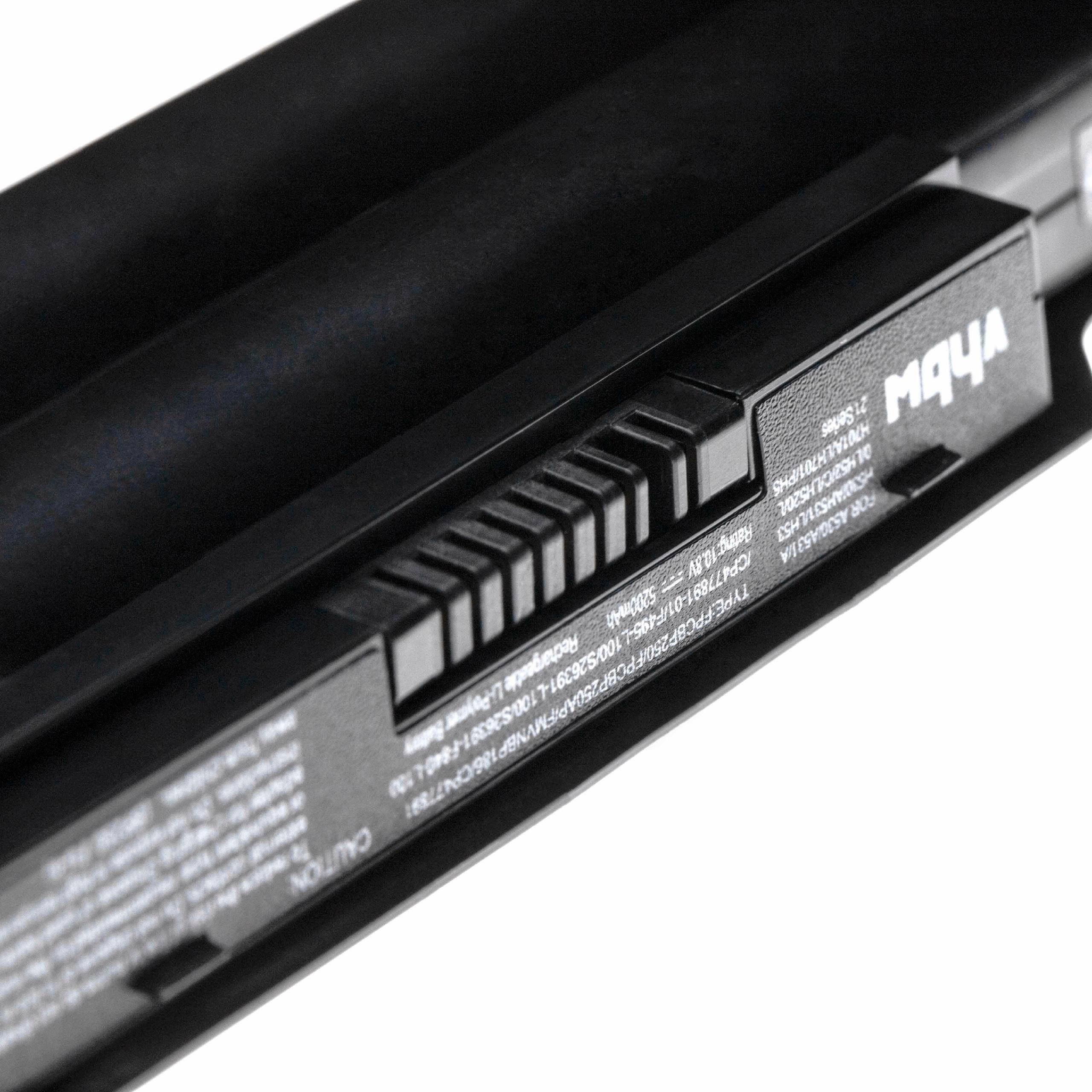 vhbw Akku Ersatz für Fujitsu Siemens FPCBP347AP, FPCBP277, FPCBP250, FPCBP250AP für Notebook (5200 mAh, 10,8 V, Li-Polymer)
