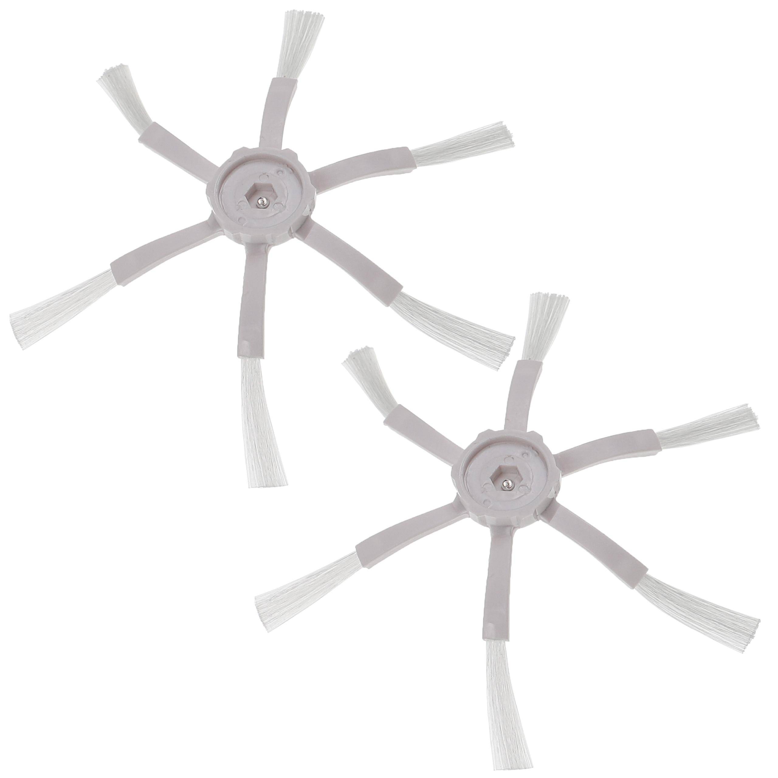 vhbw 2x Seitenbürste kompatibel mit Roborock S6 Pure, S7 Pro Ultra, S7 maxV Ultra, S8 Pro Saugroboter - Reinigungsbürsten Set, weiß
