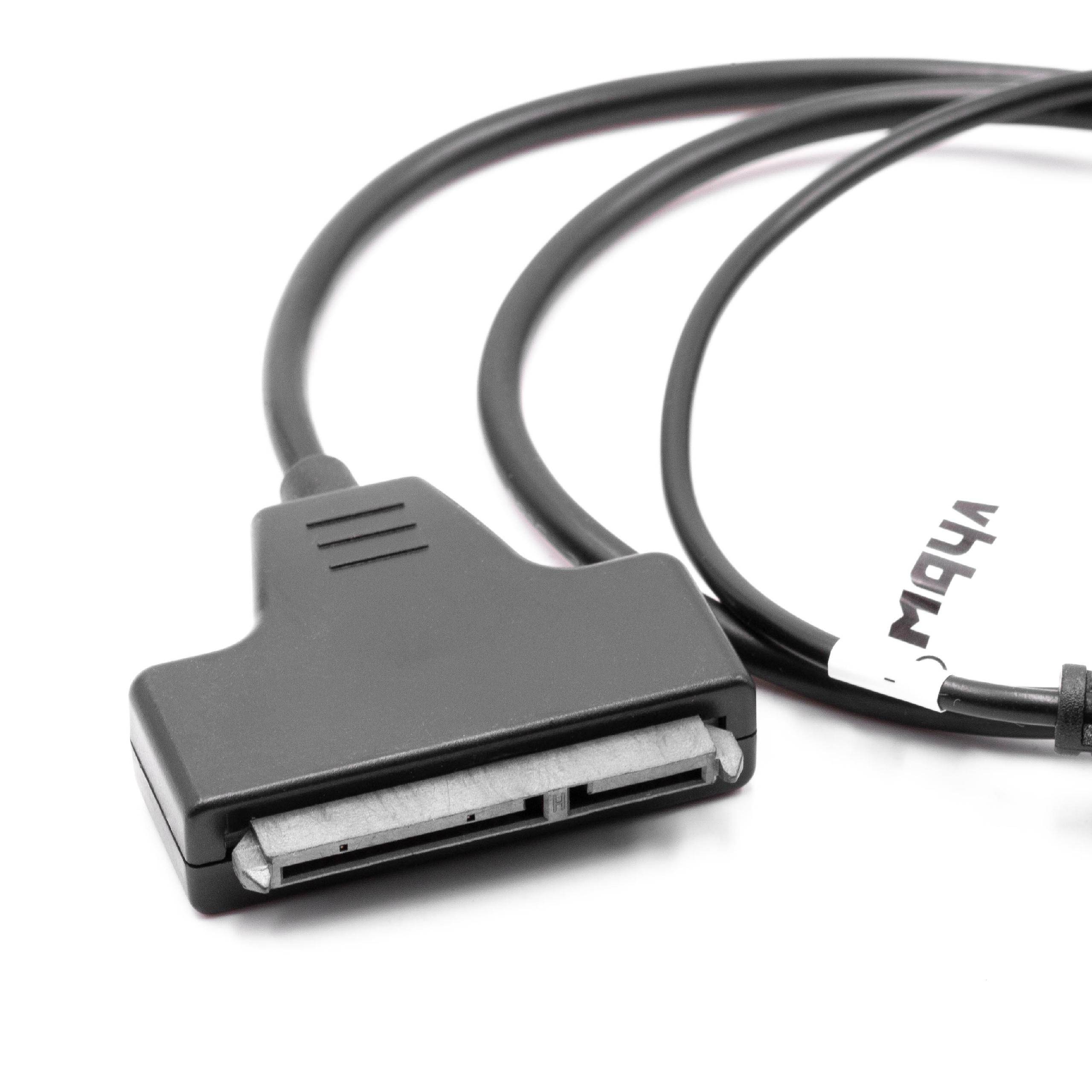 vhbw SATA zu USB Adapter, Anschlusskabel für 2'5" HDD Festplatten - Festplattenkabel, Plug & Play Fähig, Schwarz