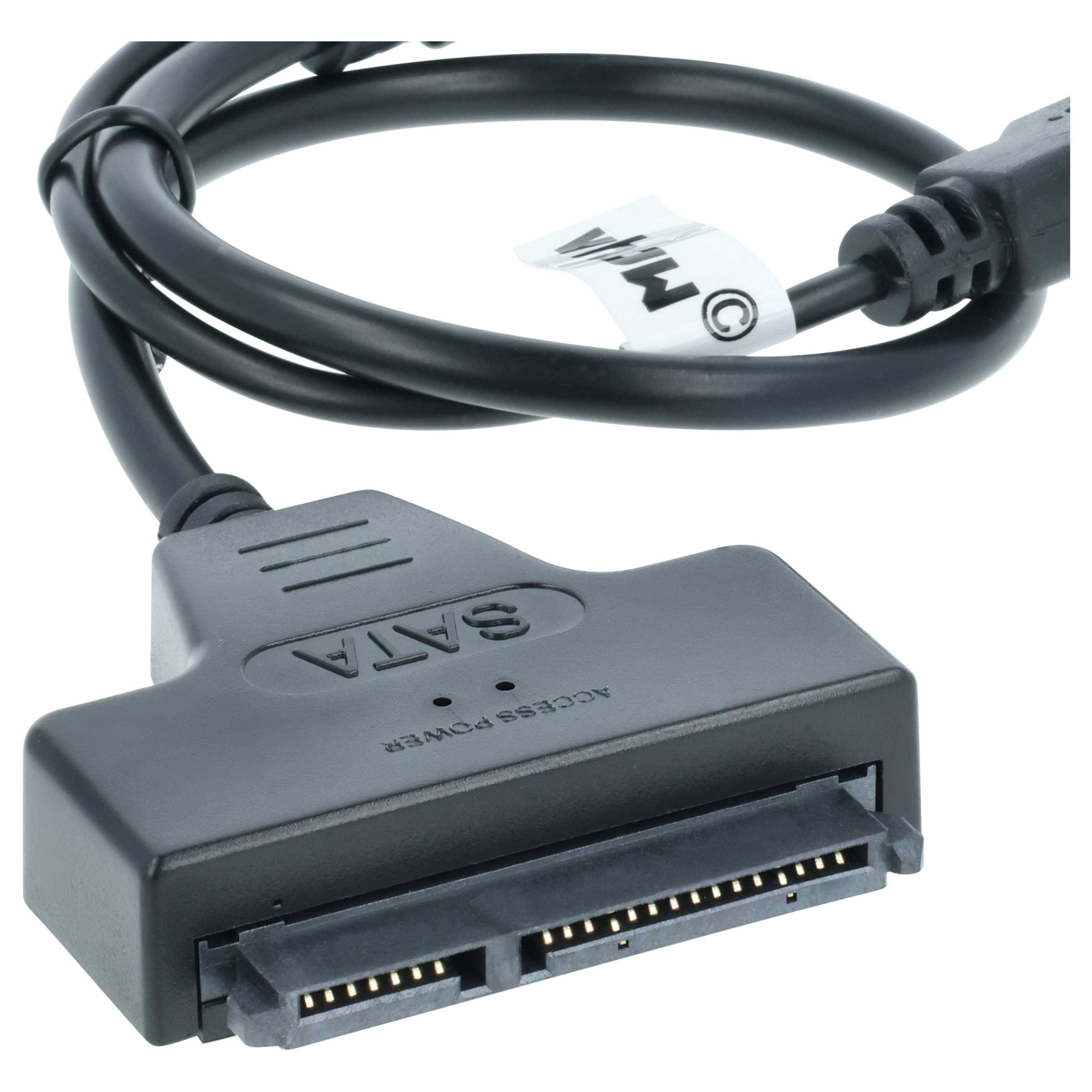 vhbw SATA zu USB Adapter, Anschlusskabel für 2'5" HDD Festplatten - Festplattenkabel, Plug & Play Fähig, Schwarz