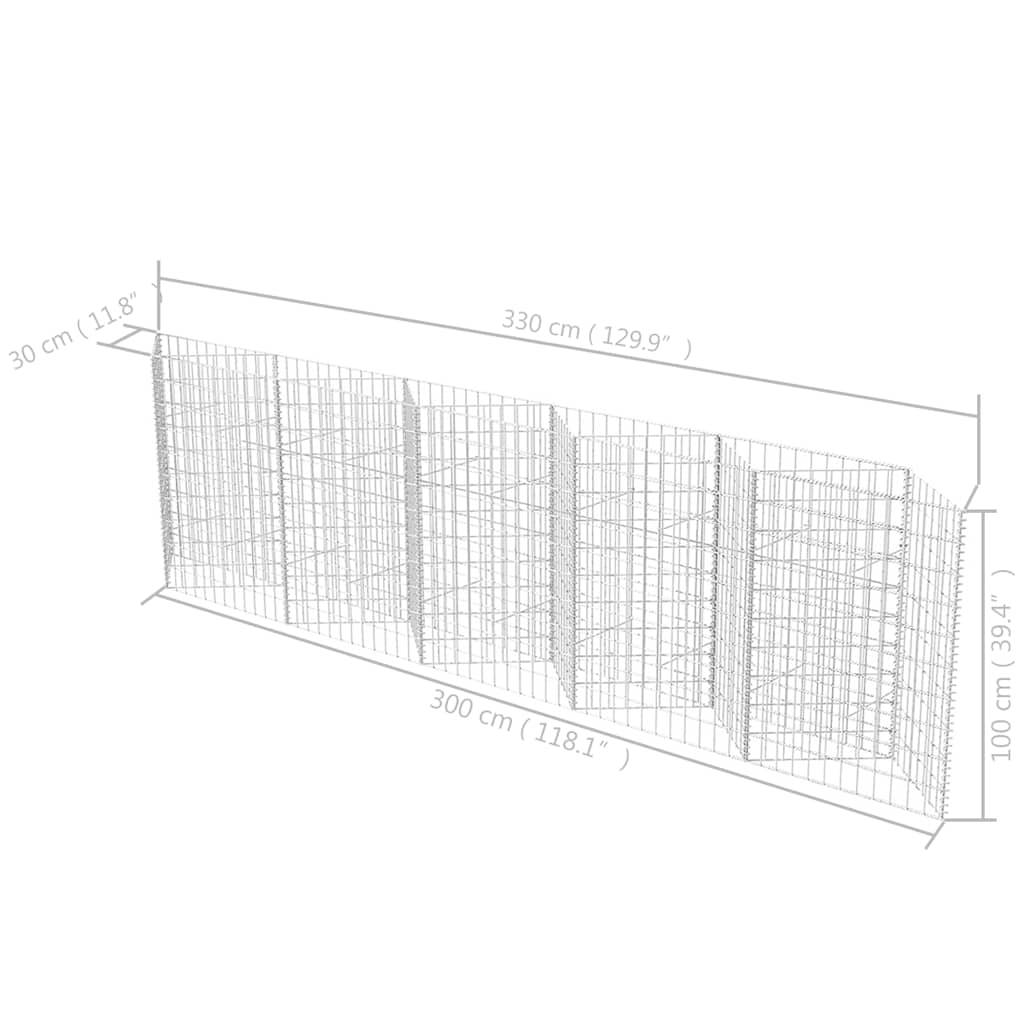 vidaXL Gabionenkorb Pflanzkasten Gemüse-Hochbeet Stahl 300×30×100 cm