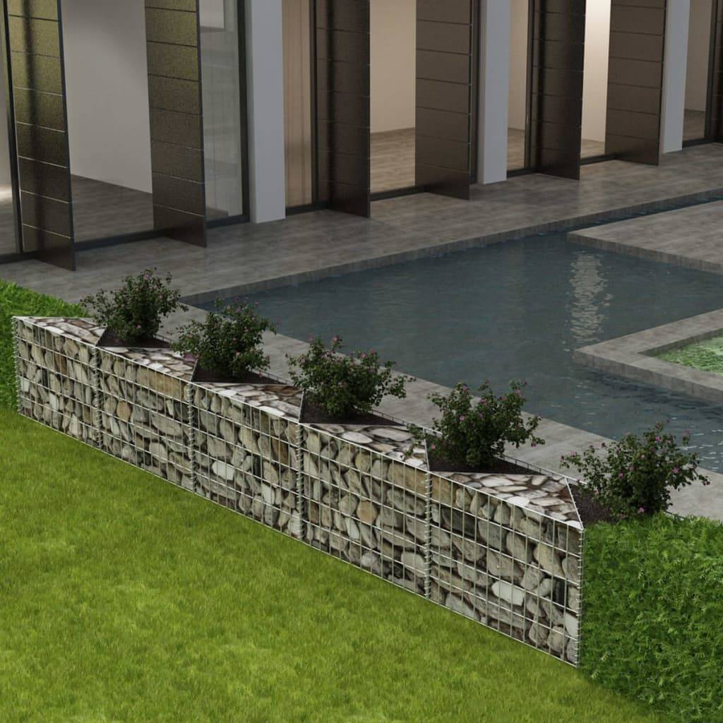 vidaXL Gabionenwand Verzinkter Stahl 450×30×50 cm