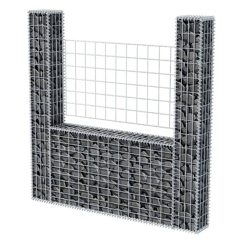 vidaXL Gabionenkorb U-Form Stahl 160×20×150 cm
