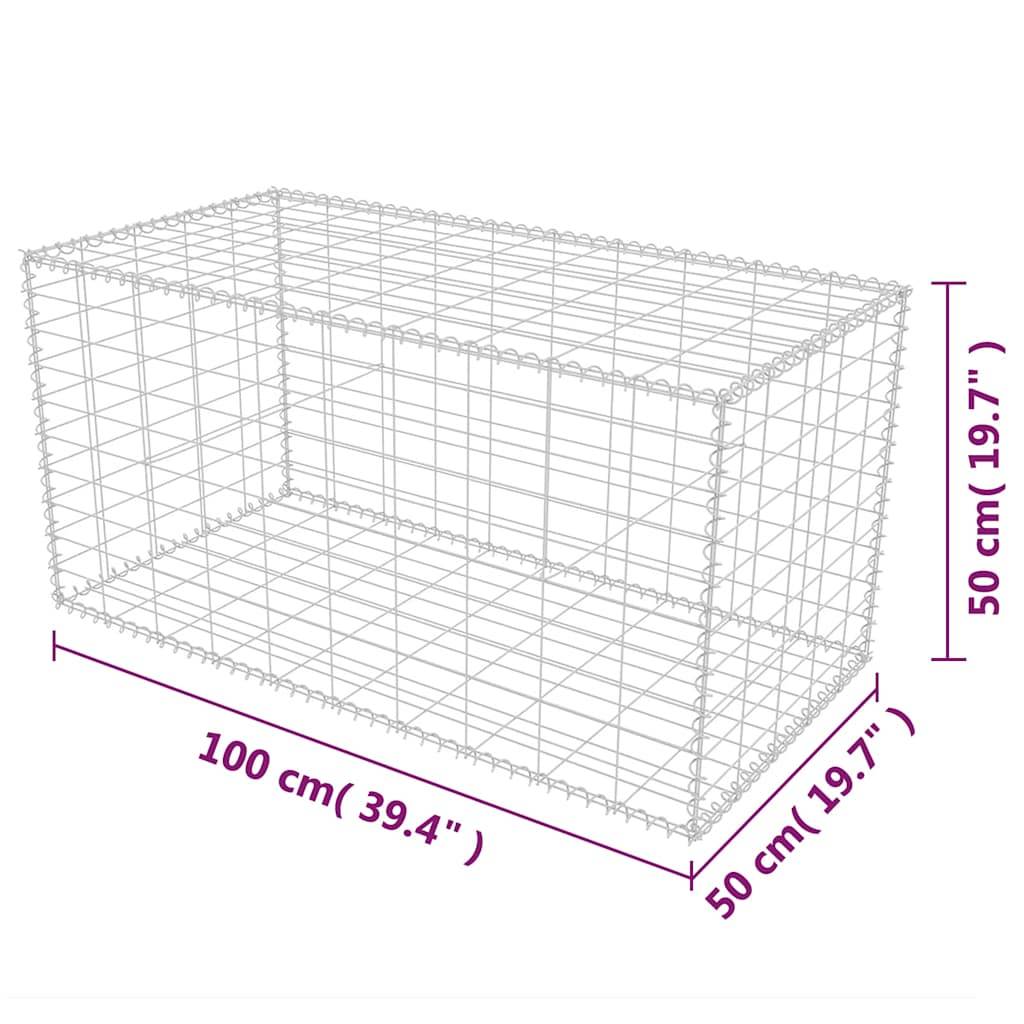 vidaXL Gabionenkorb Stahl 100×50×50 cm