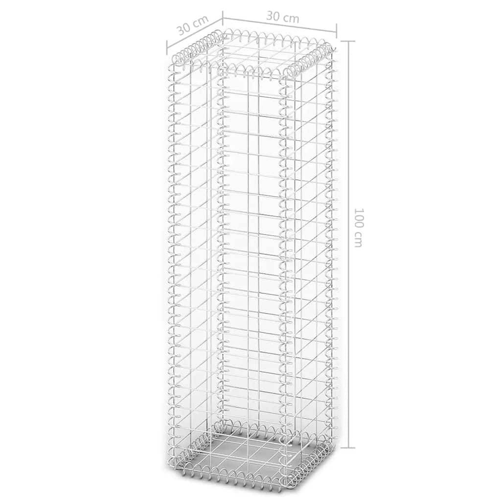 vidaXL Steinkorb Gabione mit Deckeln Verzinkter Draht 100×30×30 cm