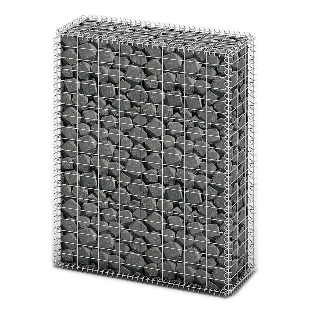 vidaXL Steinkorb Gabione mit Deckeln Verzinkter Draht 100×80×30 cm