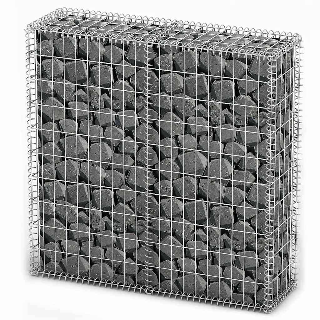 vidaXL Steinkorb Gabione mit Deckeln Verzinkter Draht 100×100×30 cm