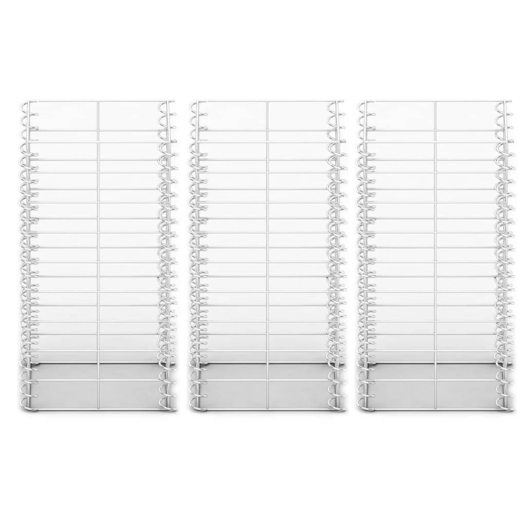 vidaXL Gabionen-Set 3-tlg. Verzinkter Draht 25×25×50 cm