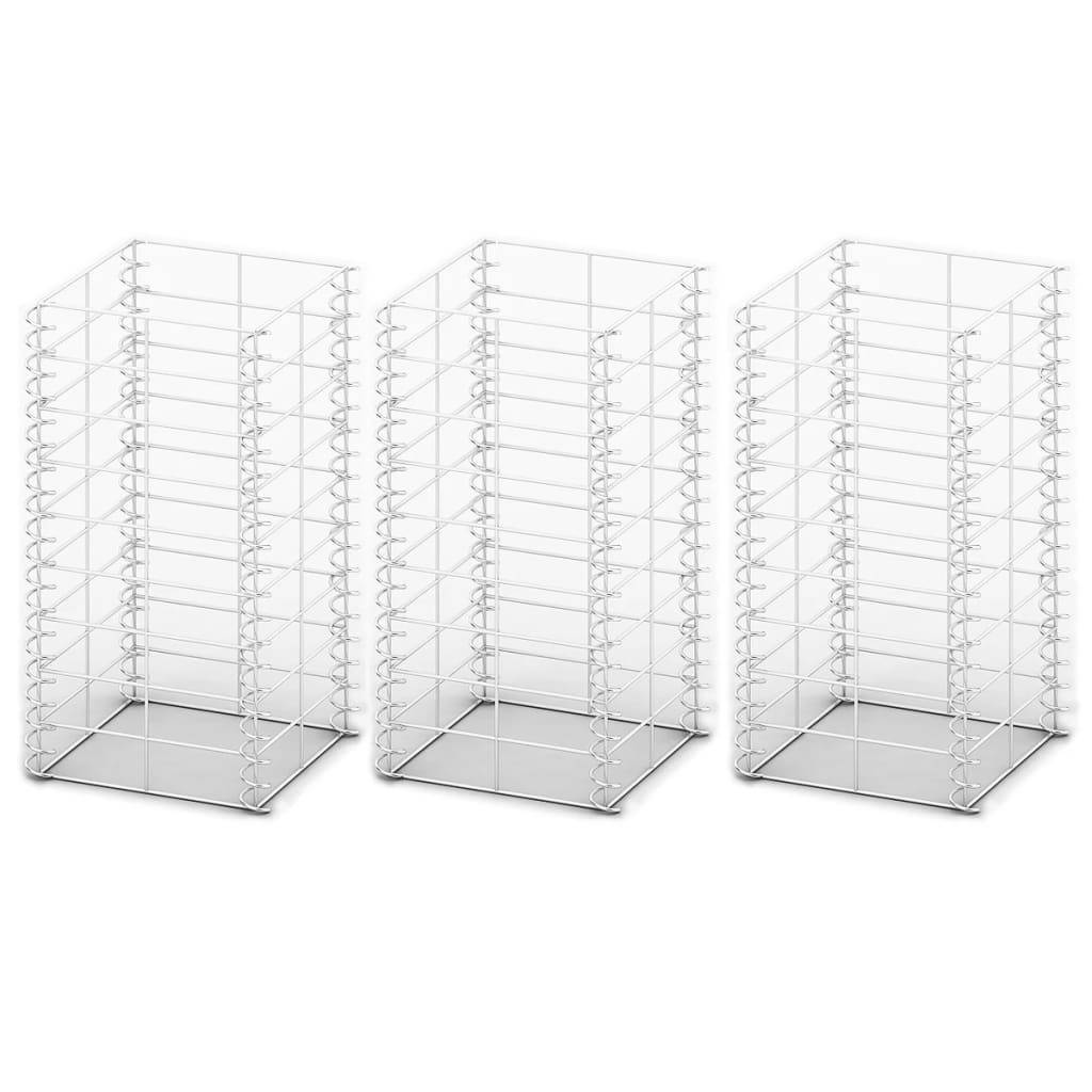 vidaXL Gabionen-Set 3-tlg. Verzinkter Draht 25×25×50 cm