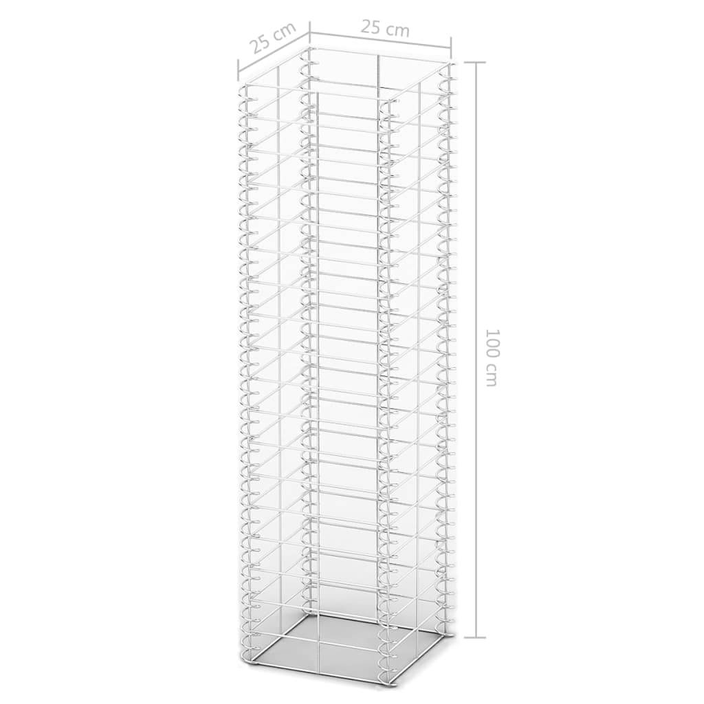 vidaXL Gabionen-Set 3-tlg. Verzinkter Draht 25×25×100 cm