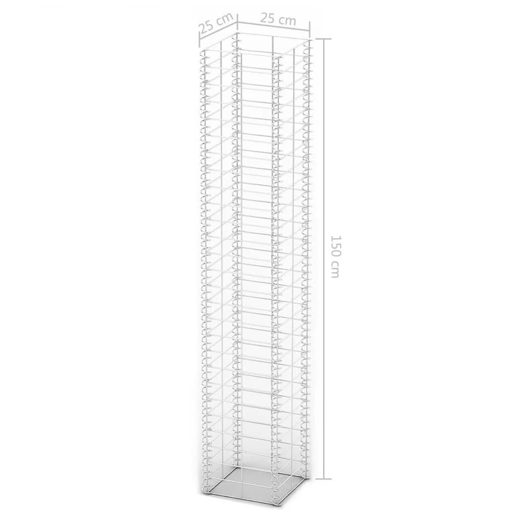 vidaXL Gabionen-Set 3-tlg. Verzinkter Draht 25×25×150 cm