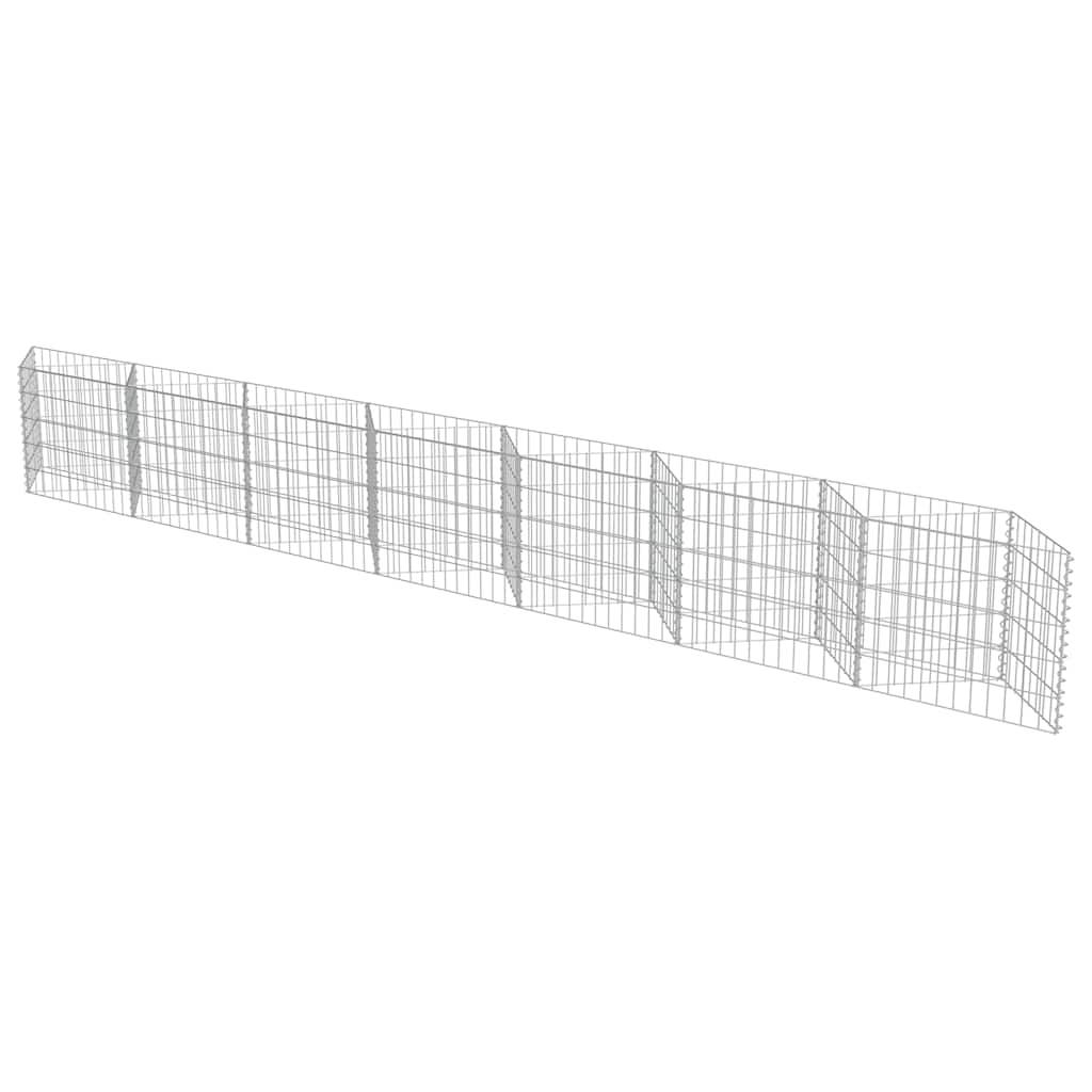 vidaXL Gabionenwand Verzinkter Stahl 450×30×50 cm