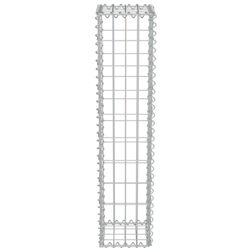 vidaXL Gabionenwand mit Abdeckung Verzinkter Stahl 20×20×100 cm