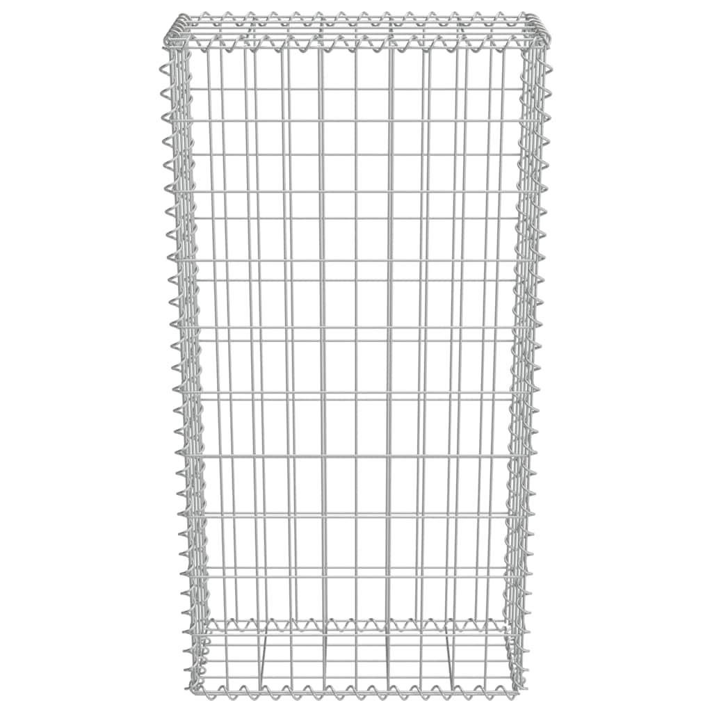 vidaXL Gabionenwand mit Abdeckung Verzinkter Stahl 50×20×100 cm