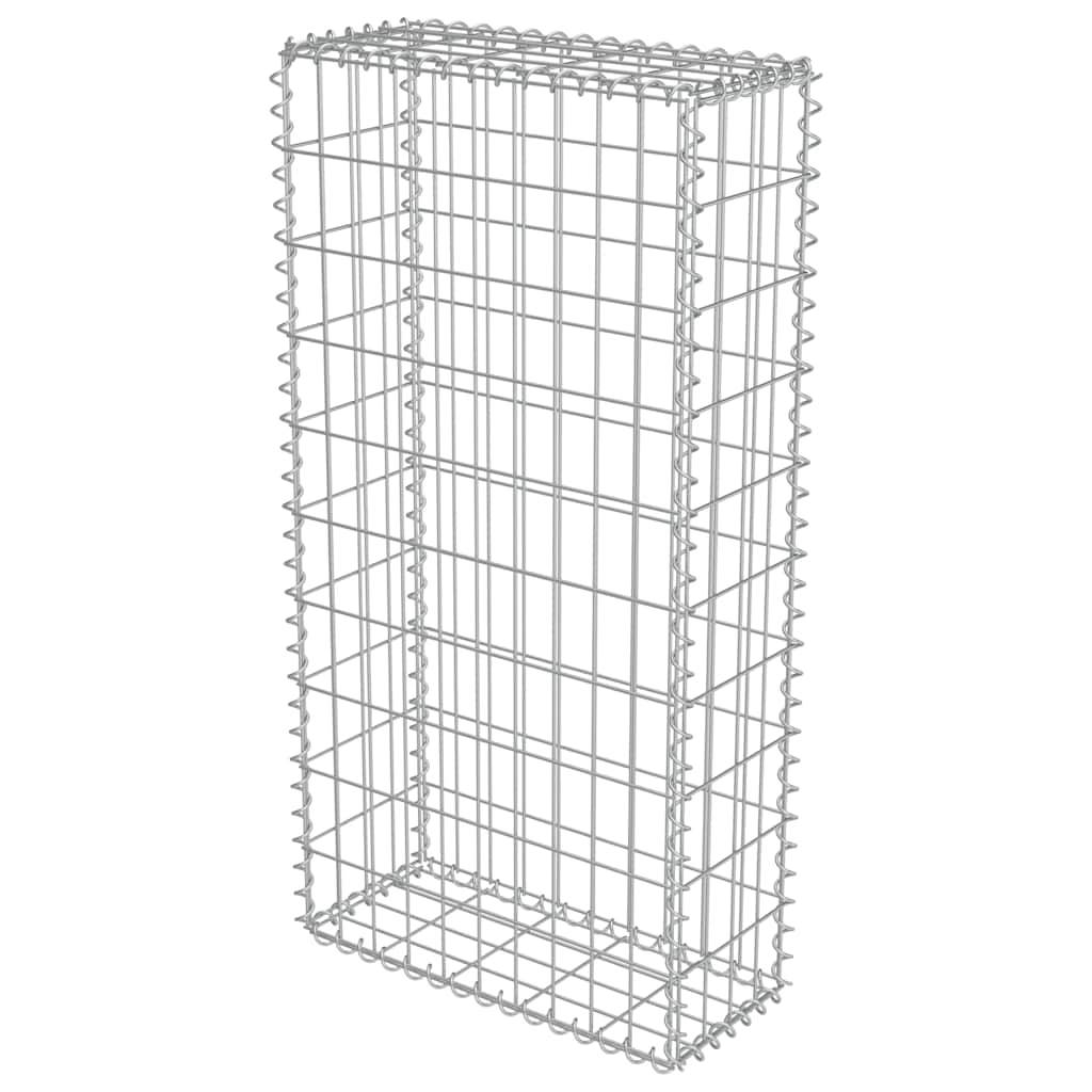 vidaXL Gabionenwand mit Abdeckung Verzinkter Stahl 50×20×100 cm