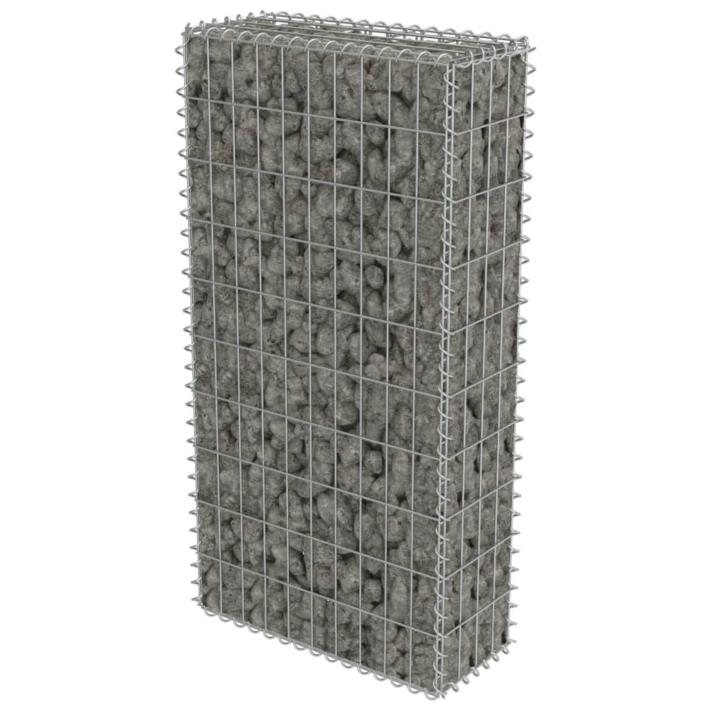 vidaXL Gabionenwand mit Abdeckung Verzinkter Stahl 50×20×100 cm